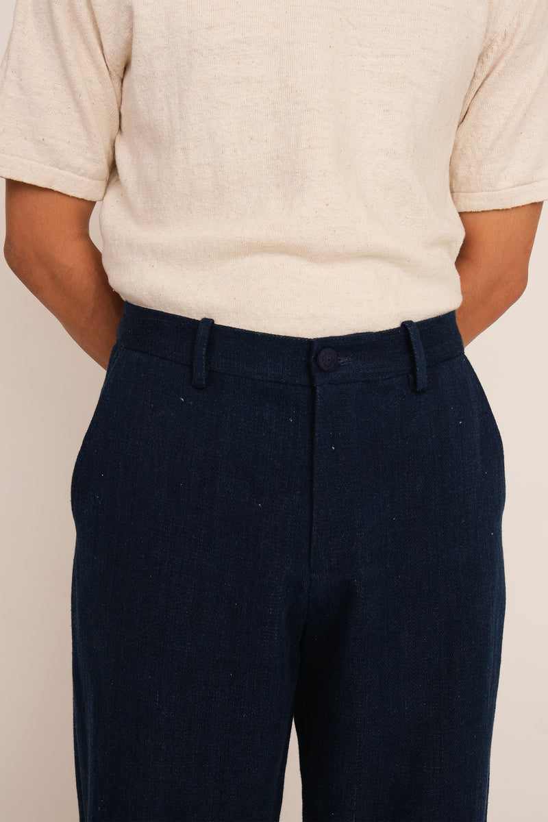 NATURAL INDIGO HANDSPUN DENIM COTTON PANT