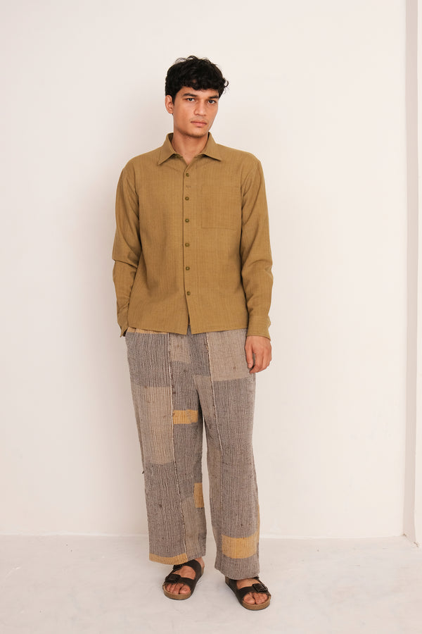 PATCHWORKED UNISEX COTTON SILK MADE PANTS