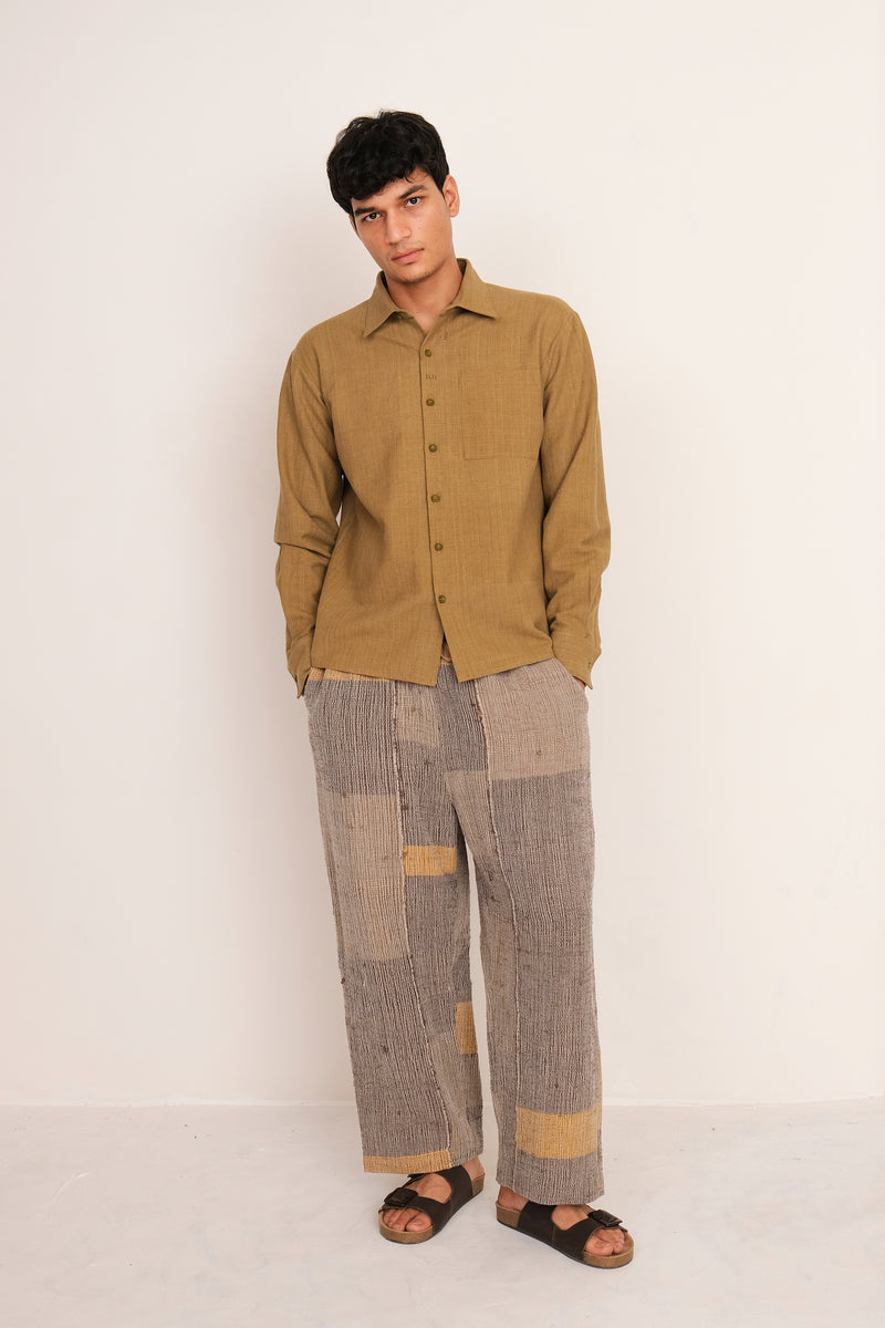 PATCHWORKED UNISEX COTTON SILK MADE PANTS