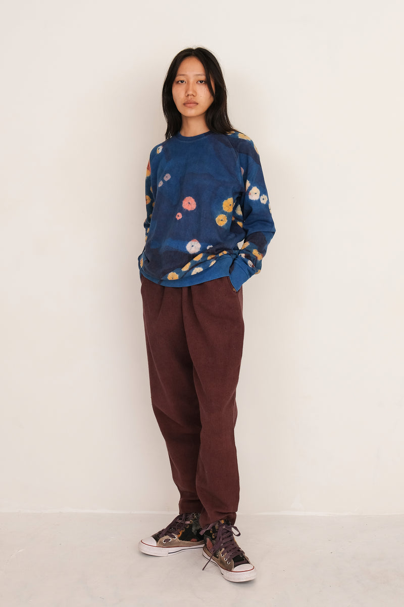 INDIGO HAND PAINTED & BANDHANI SWEATSHIRT