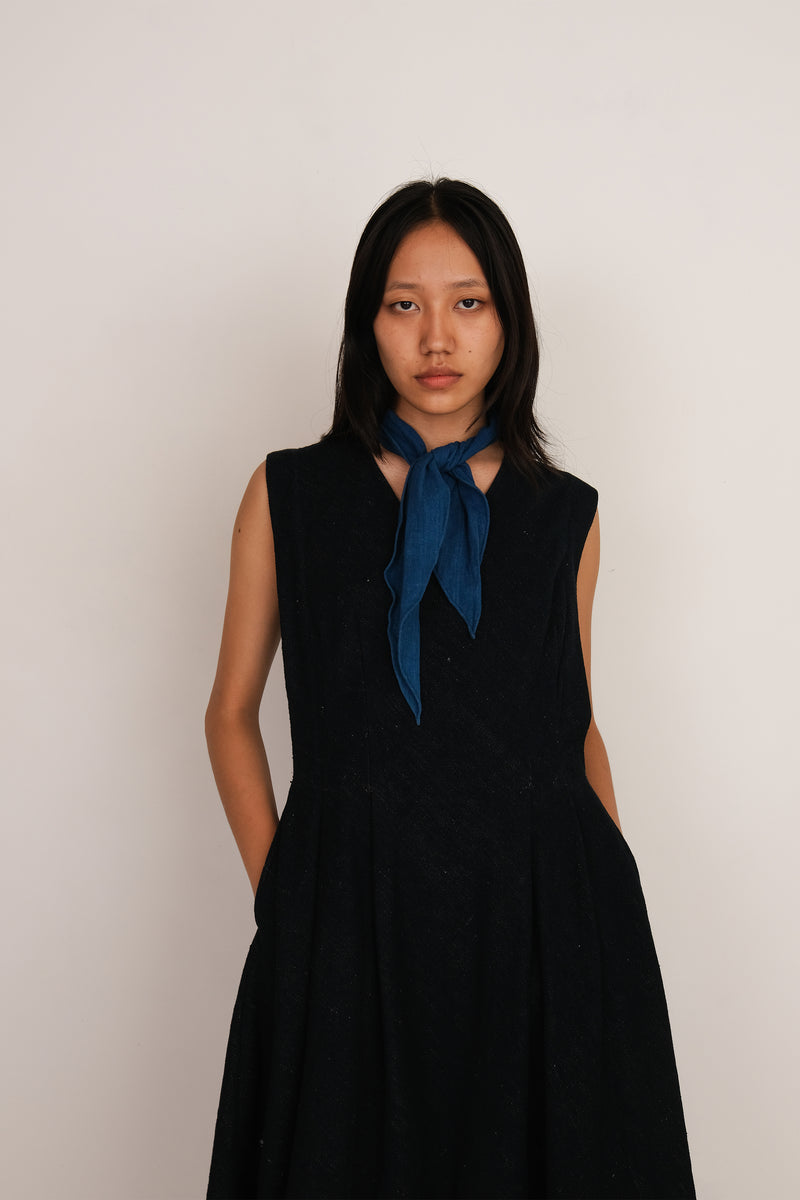 HANDCRAFTED DENIM FLARED DRESS