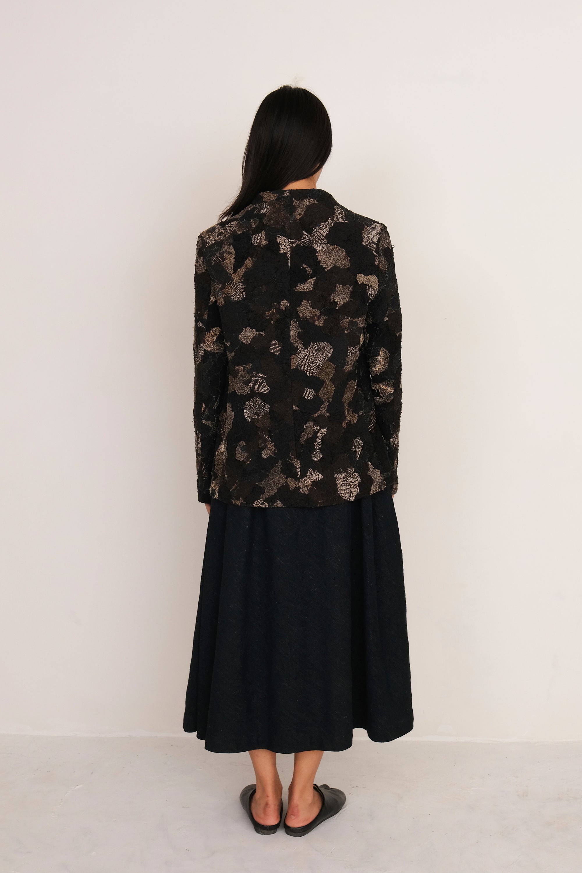 A LINE PANELLED SKIRT