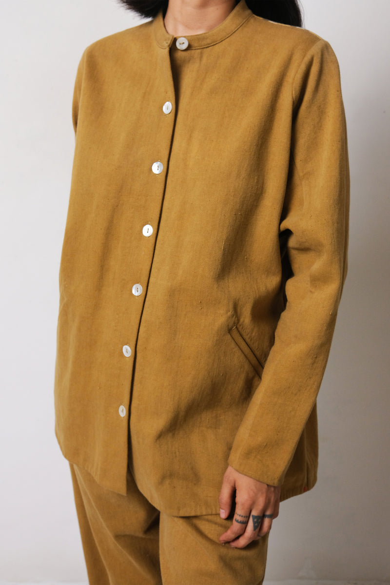 DENIM MUSTARD YELLOW SHIRT