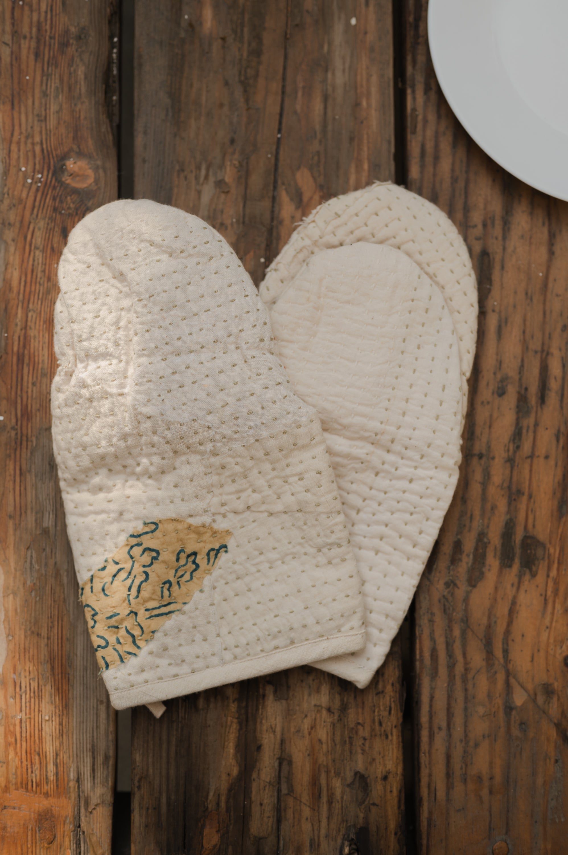 PATCHWORK MITTEN GLOVES