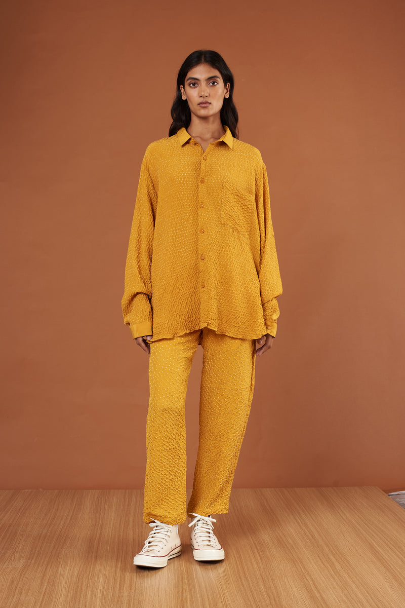 Mango Yellow All Over Bandhani Silk Pants 11.11 eleven eleven