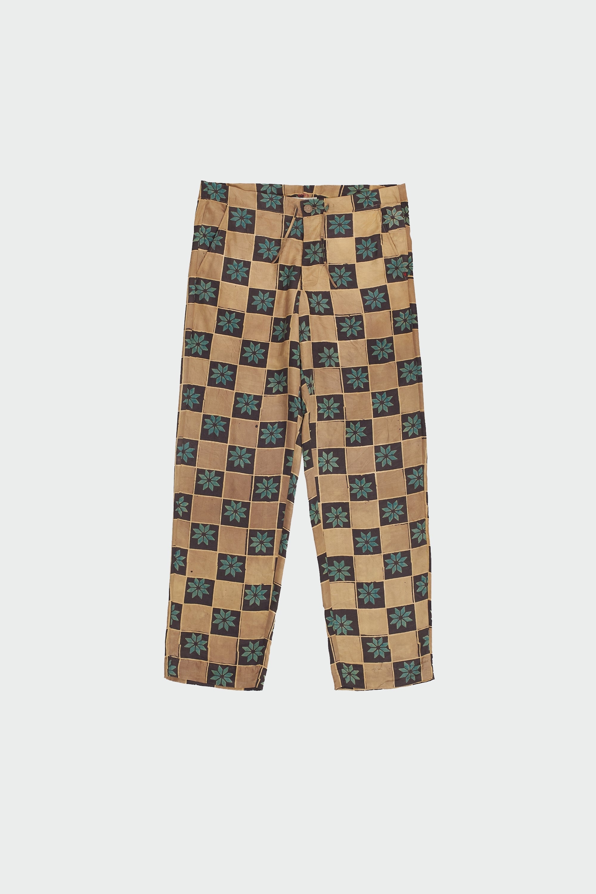 MULTI-COLOUR BLOCK PRINT DRAWSTRING PANT