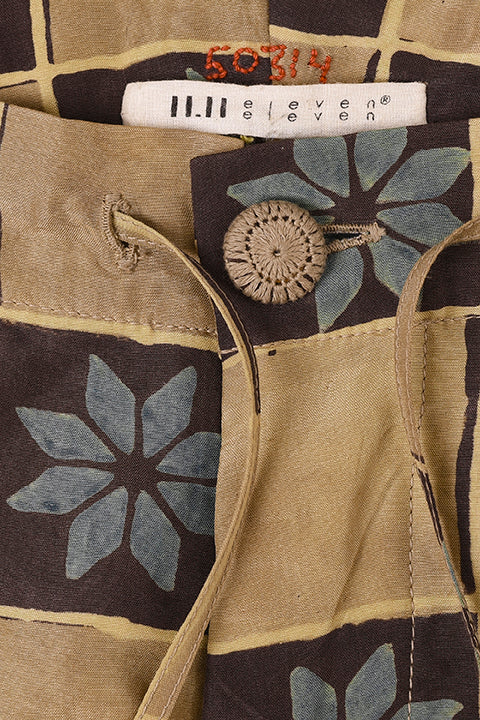 MULTI-COLOUR BLOCK PRINT DRAWSTRING PANT