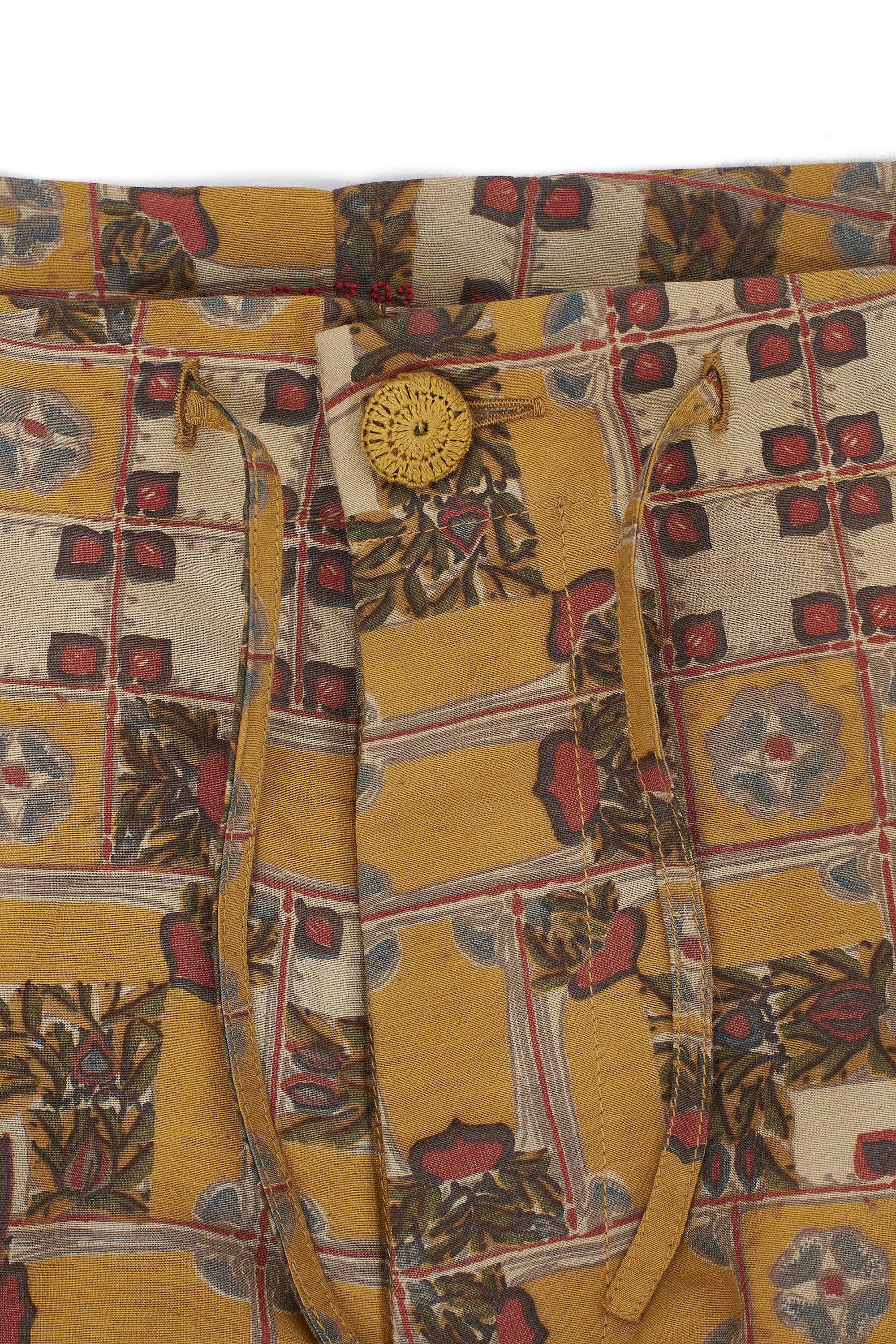 CHETTINAD INSPIRED MULTI-COLOUR SCREEN PRINTED STATEMENT DRAWSTRING PANTS