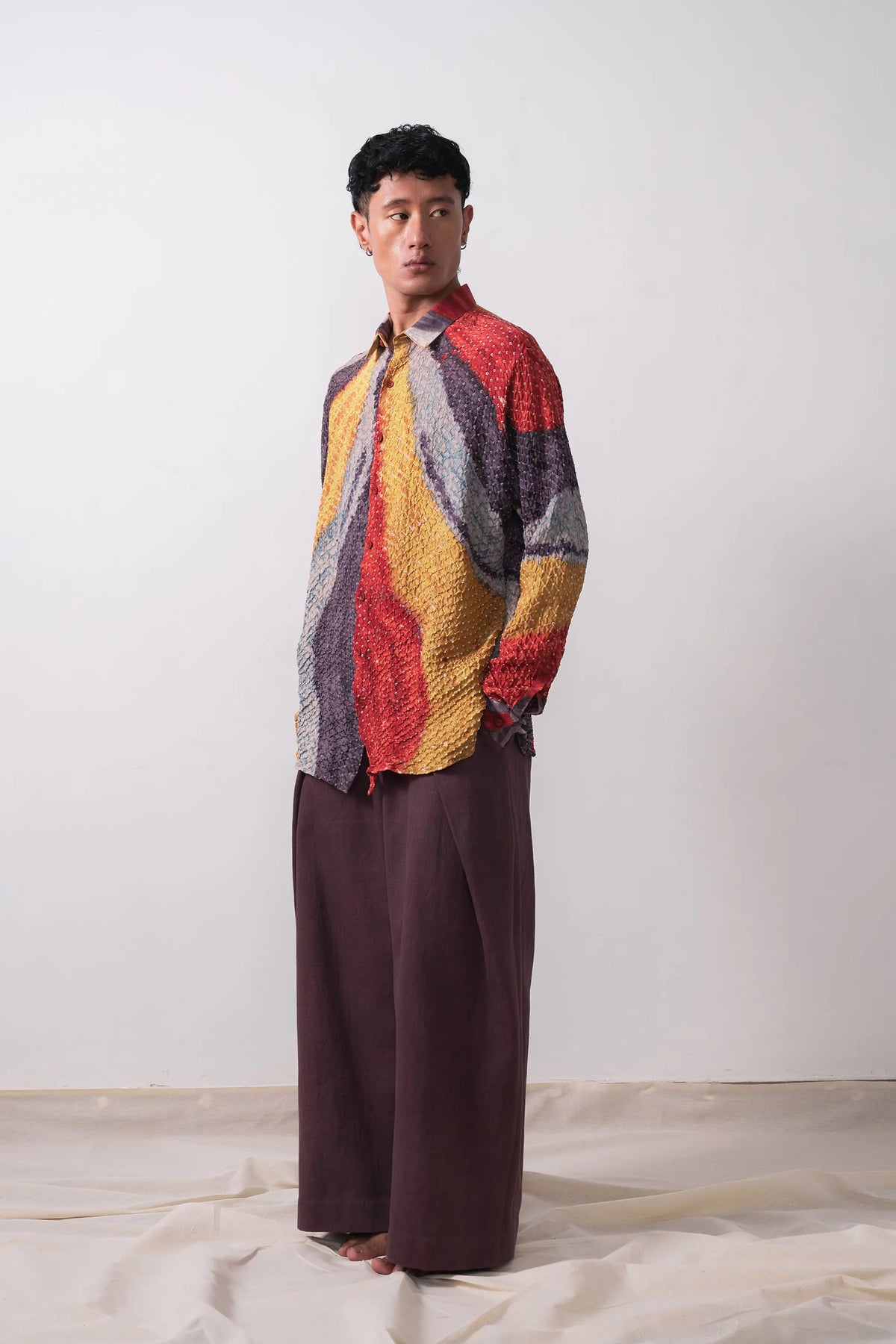 Relaxed Bandhani Shirt in Silk