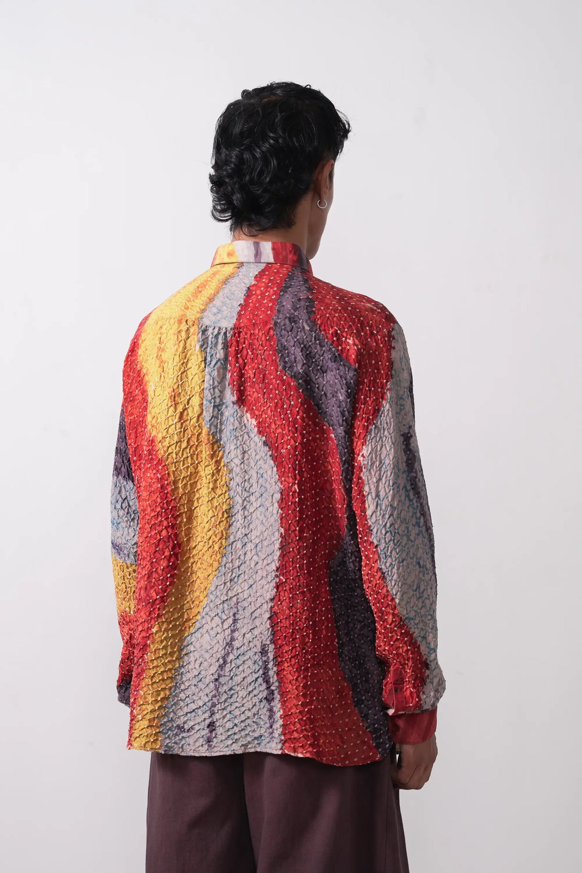 Relaxed Bandhani Shirt in Silk