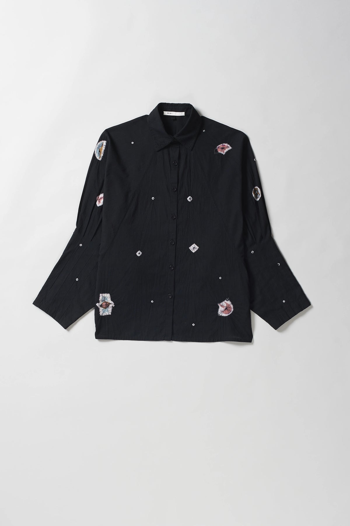 Black Elton Shirt with Shibori