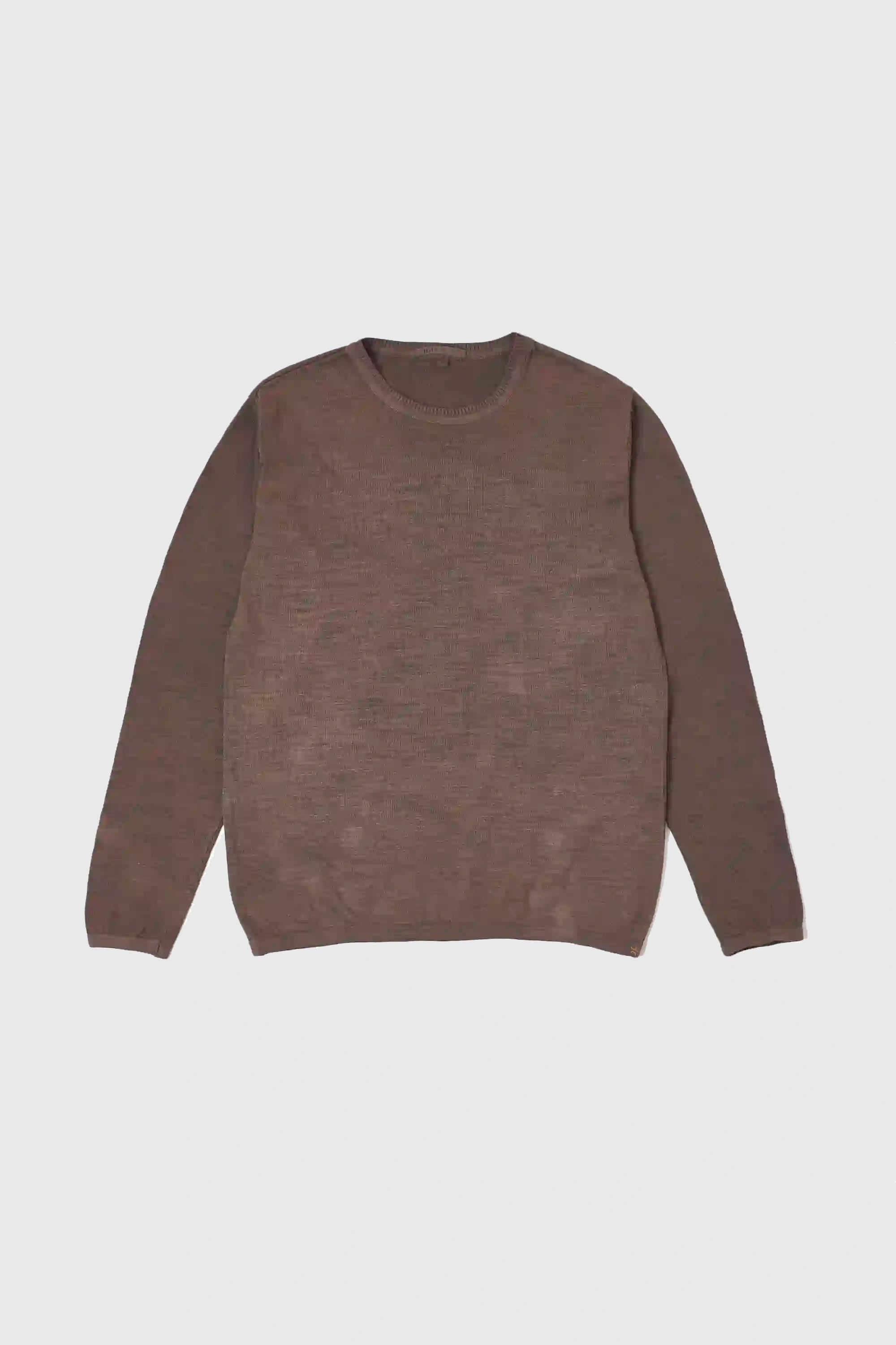 Brown Full Sleeve Handspun Knit T-Shirt