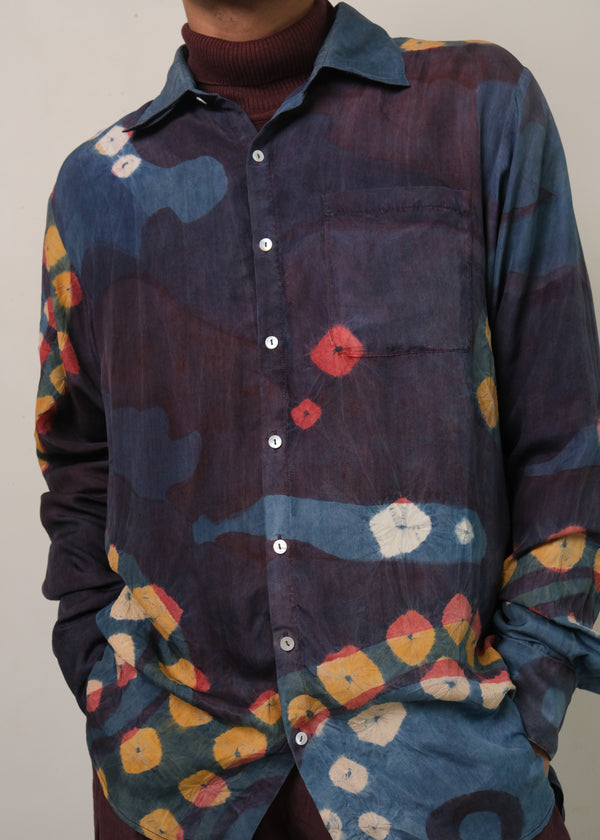 SCREENPRINTED SHIRT WITH BANDHANI