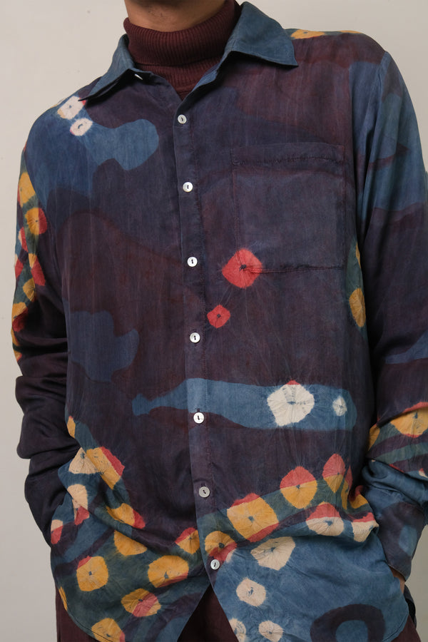 SCREENPRINTED SHIRT WITH BANDHANI