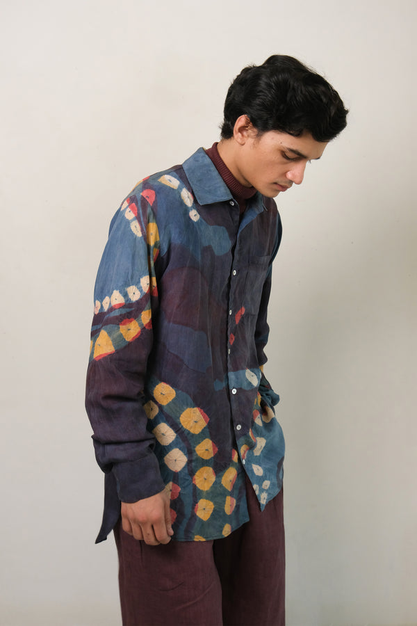 SCREENPRINTED SHIRT WITH BANDHANI