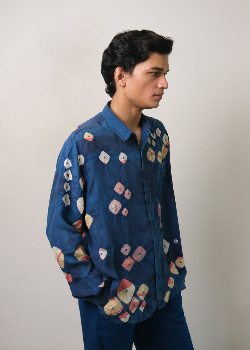 SCREENPRINTED SHIRT WITH BANDHANI