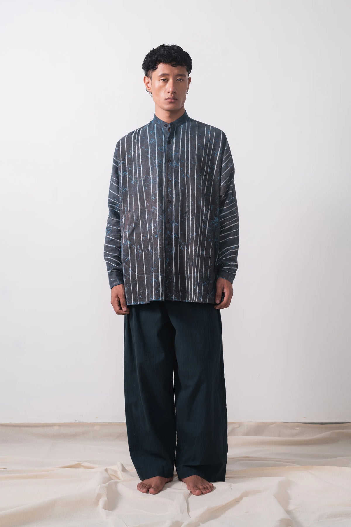 Kimono Sleeve Shirt in Midnight Indigo