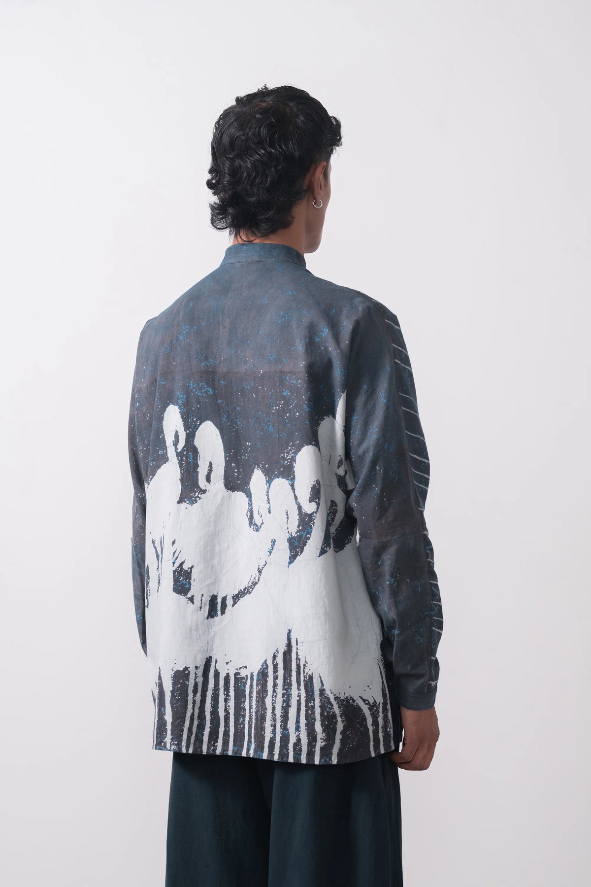 Kimono Sleeve Shirt in Midnight Indigo