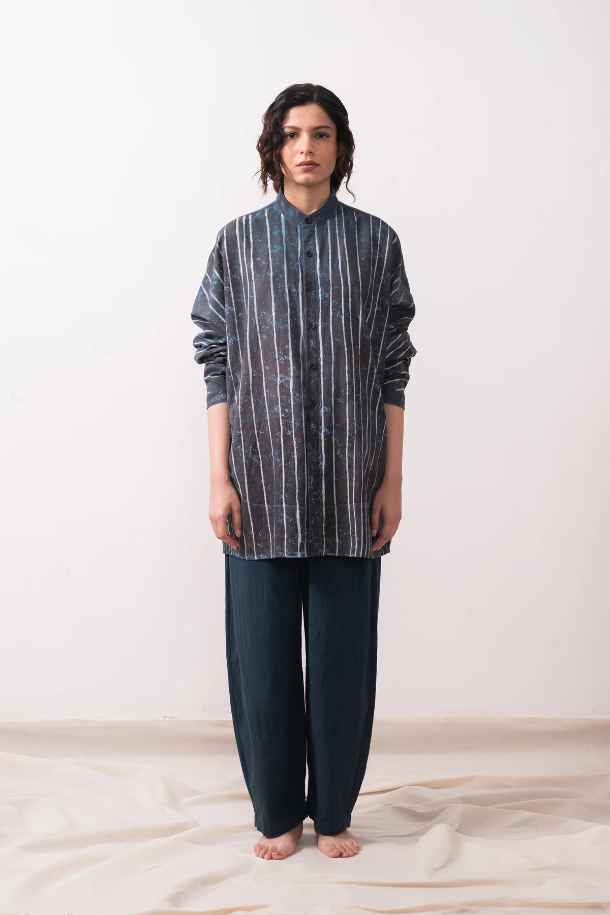 Midnight Indigo Kimono Sleeve Shirt