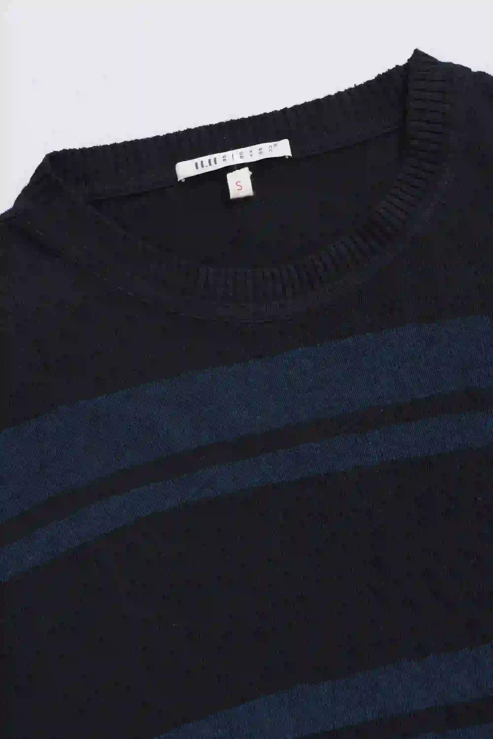 Black Striped Knitted T-Shirt