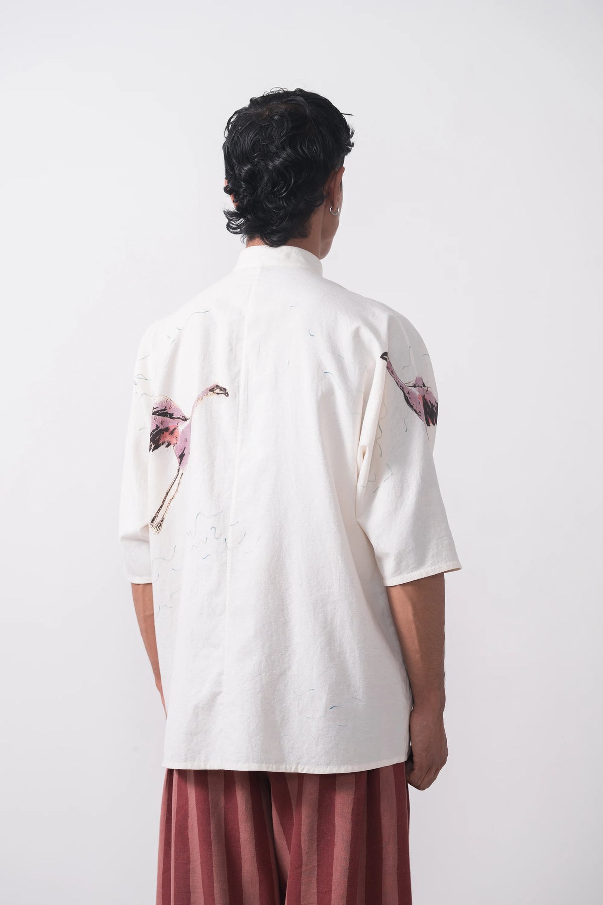 Handpainted Macca Shirt in Ecru