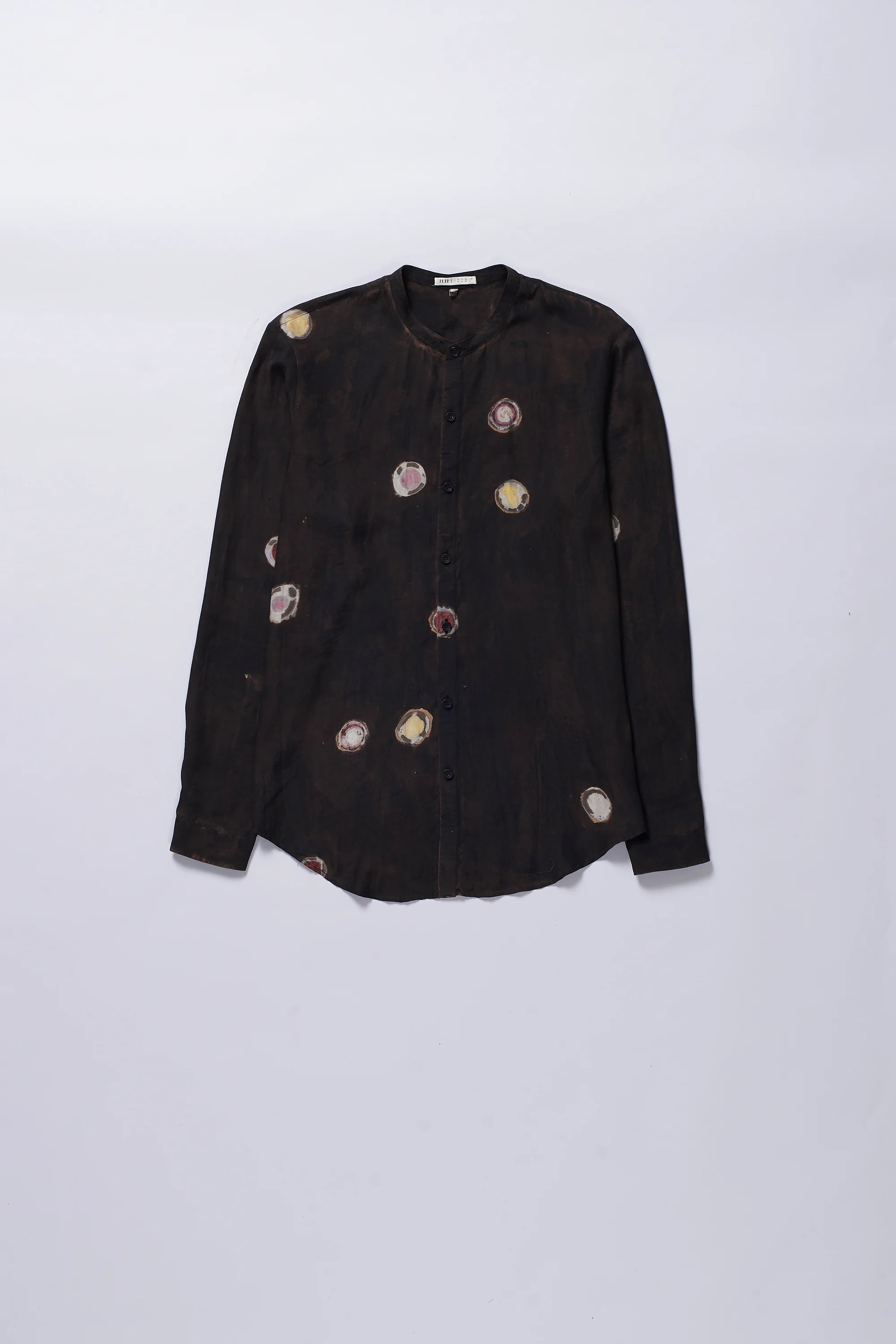 Band Collar Shirt Hand Painted
