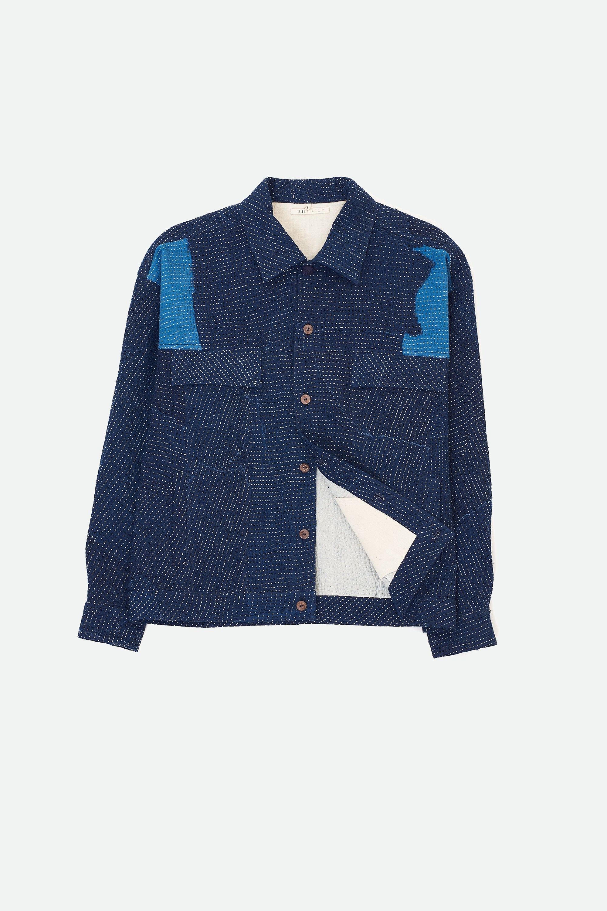 KANTHA PATCHWORK BUTTON DOWN JACKET