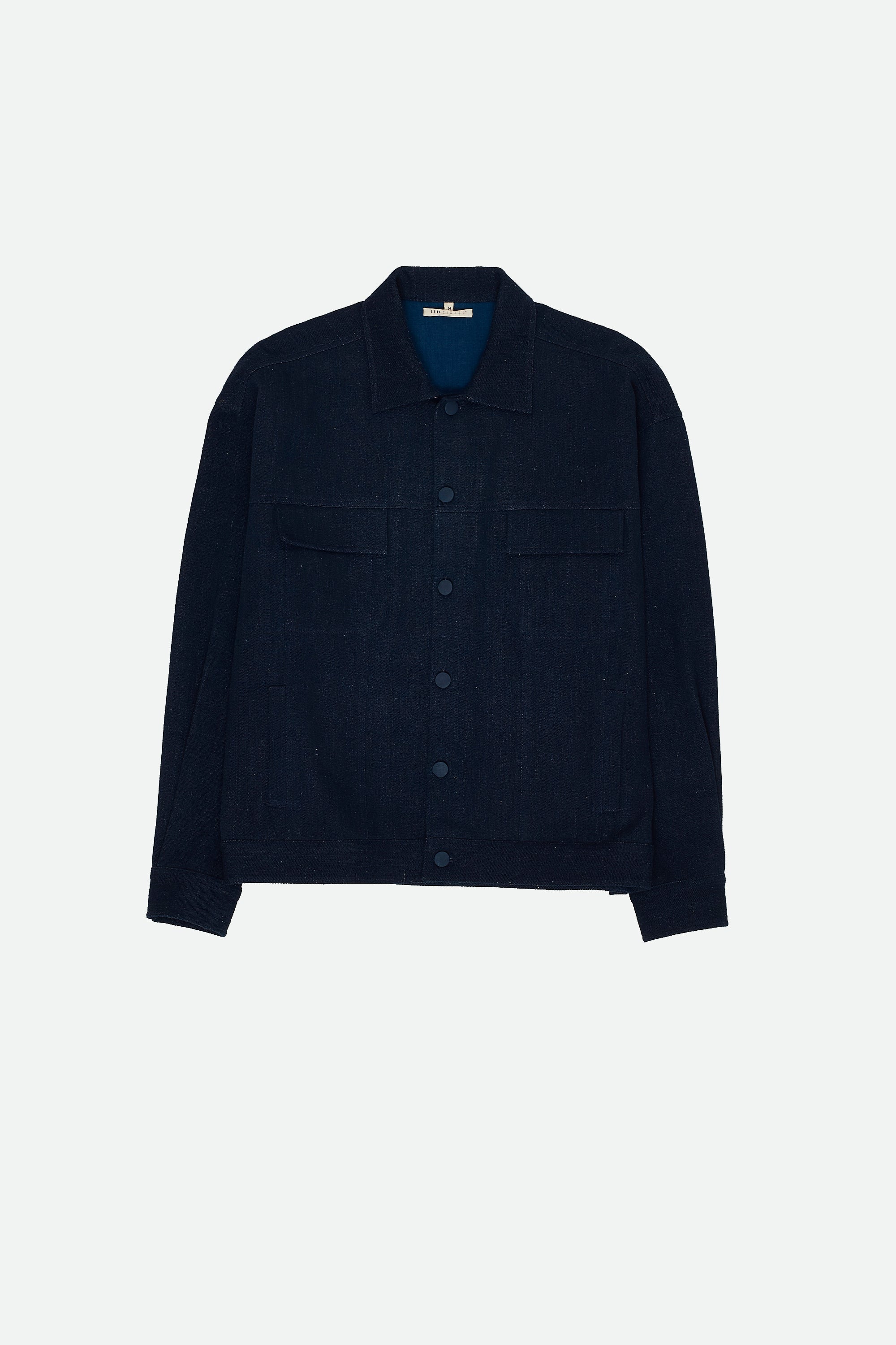 NATURAL INDIGO YARN DYED DENIM JACKET