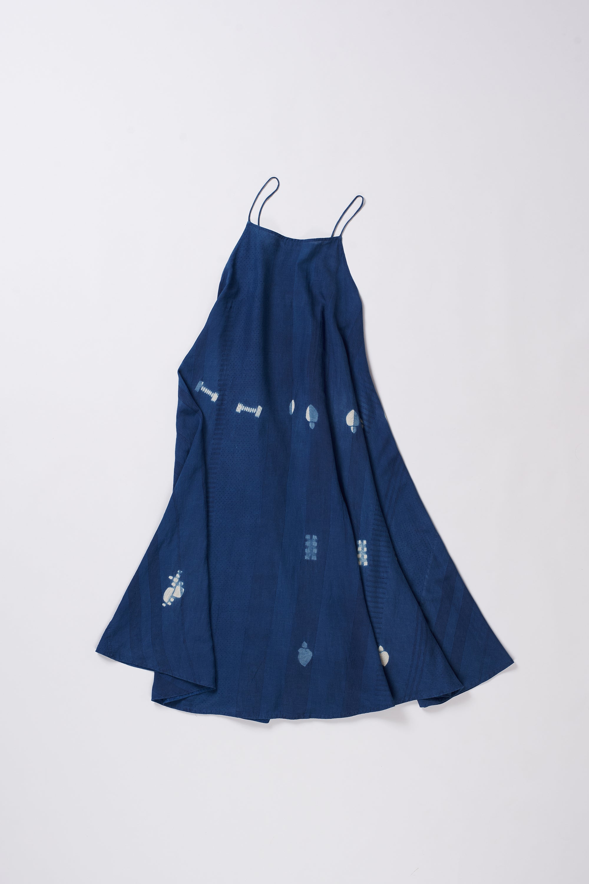 MEDIUM INDIGO SHIBORI STRAPPY DRESS