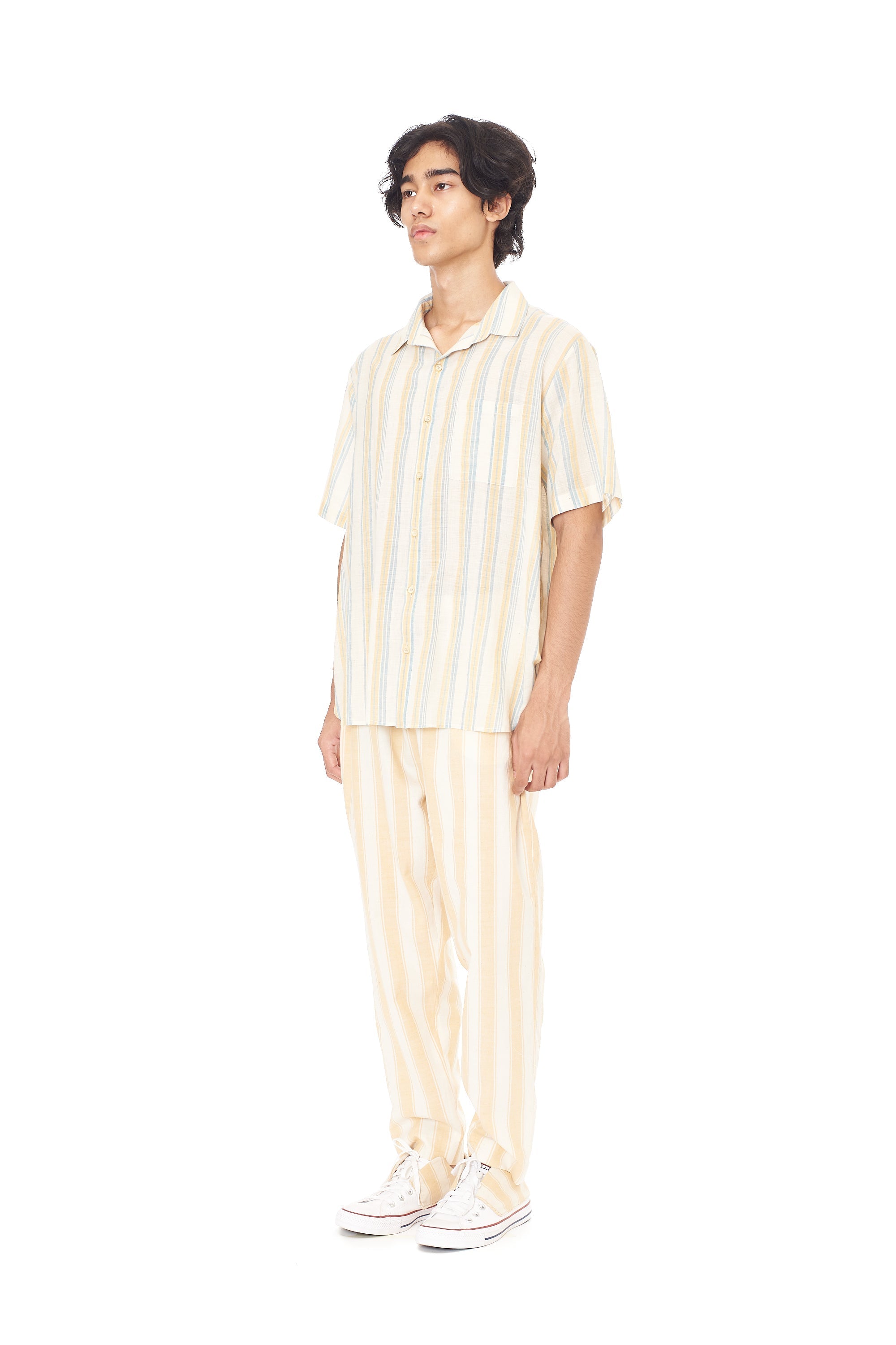 MULTI-COLOUR YARN DYED WEFT STRIPES SUMMER SHIRT