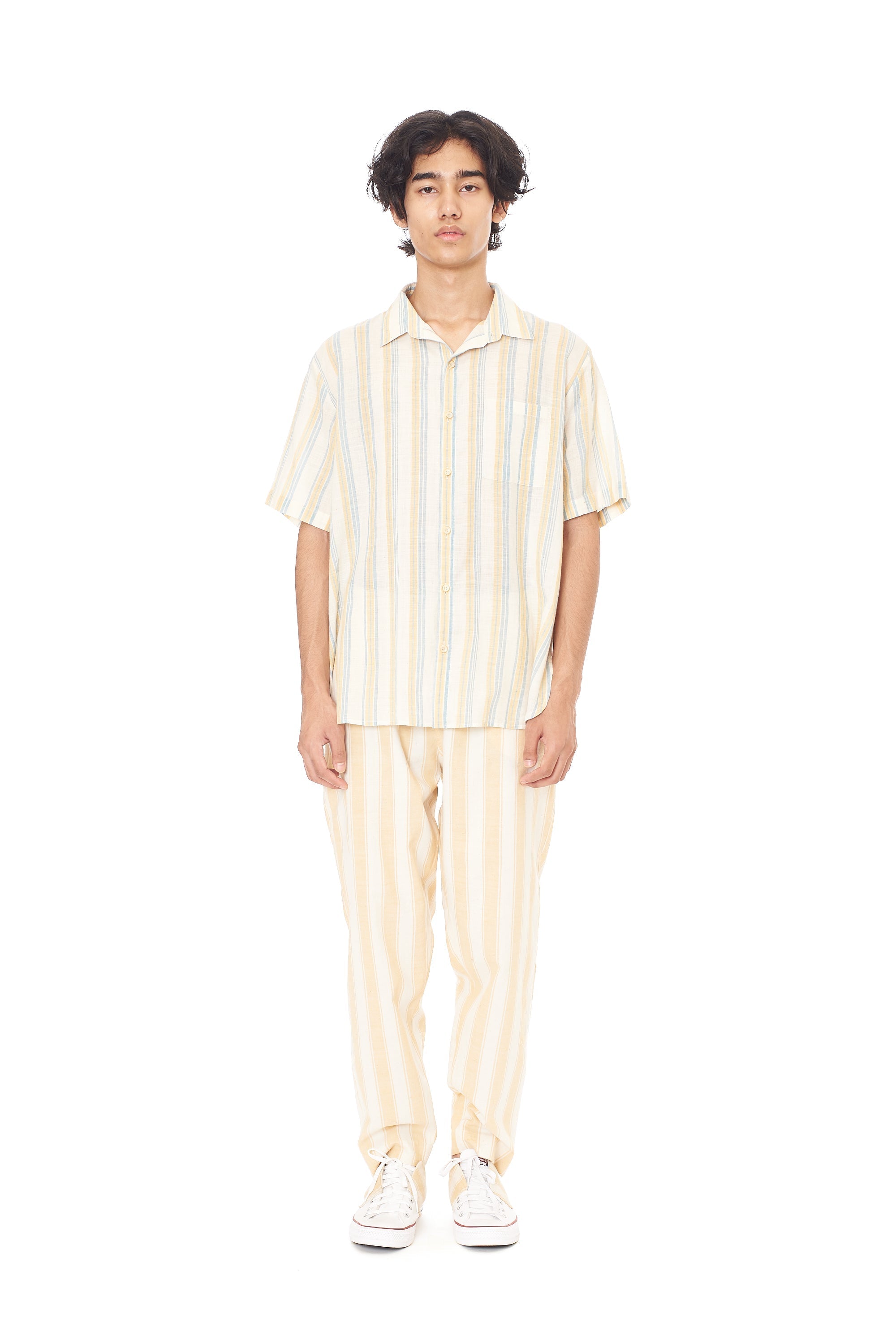 MULTI-COLOUR YARN DYED WEFT STRIPES SUMMER SHIRT
