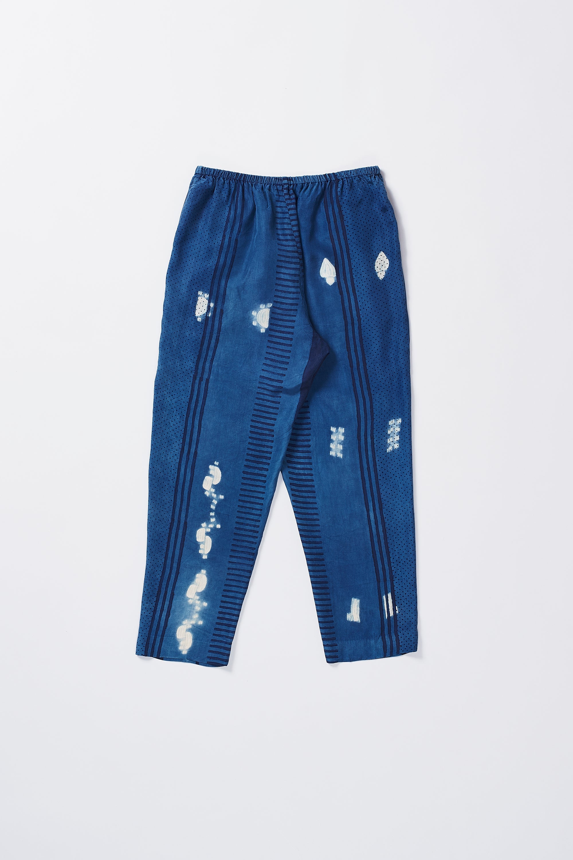 MEDIUM INDIGO SILK SHIBORI UNISEX PANTS