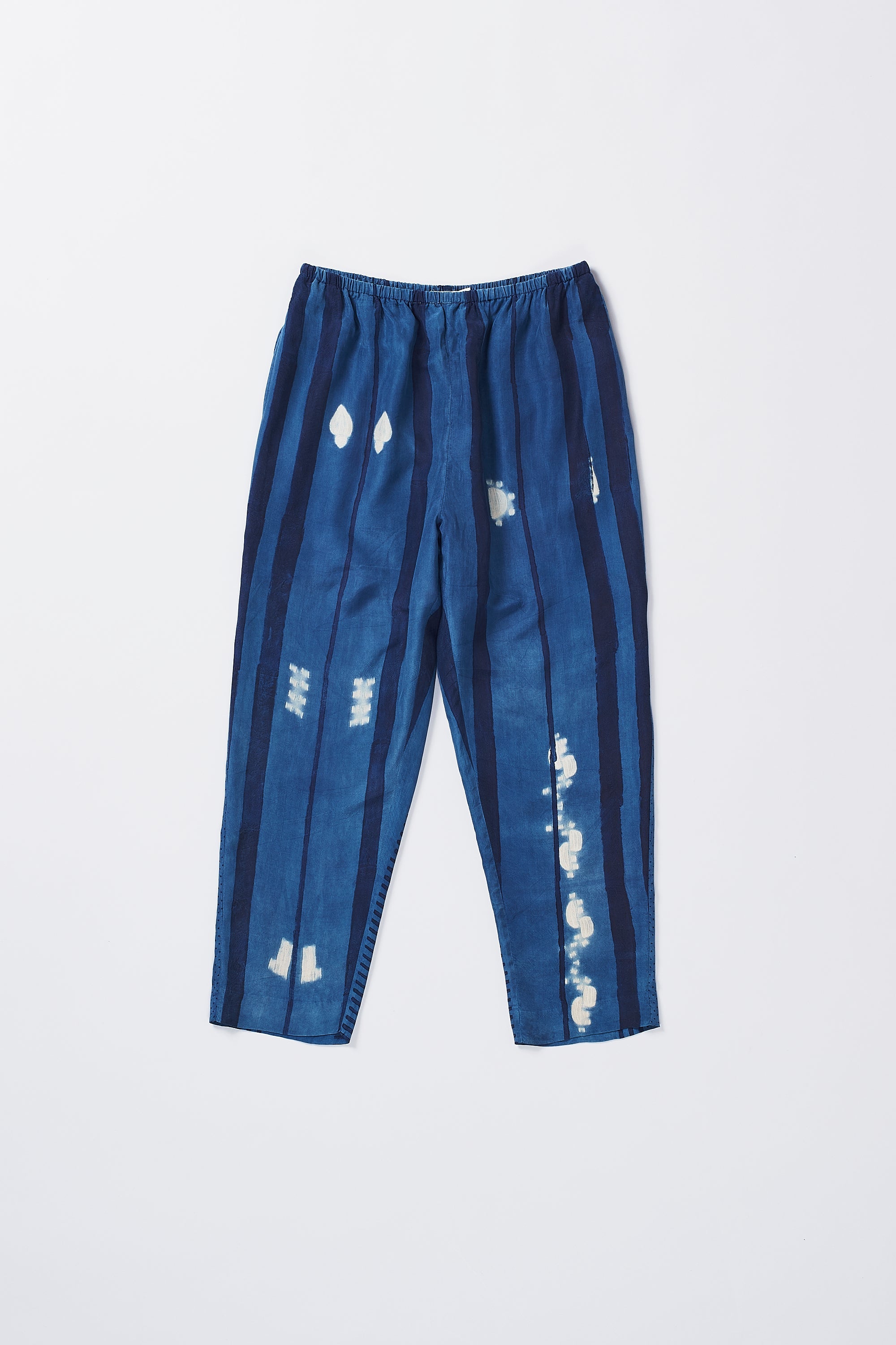 MEDIUM INDIGO SILK SHIBORI UNISEX PANTS