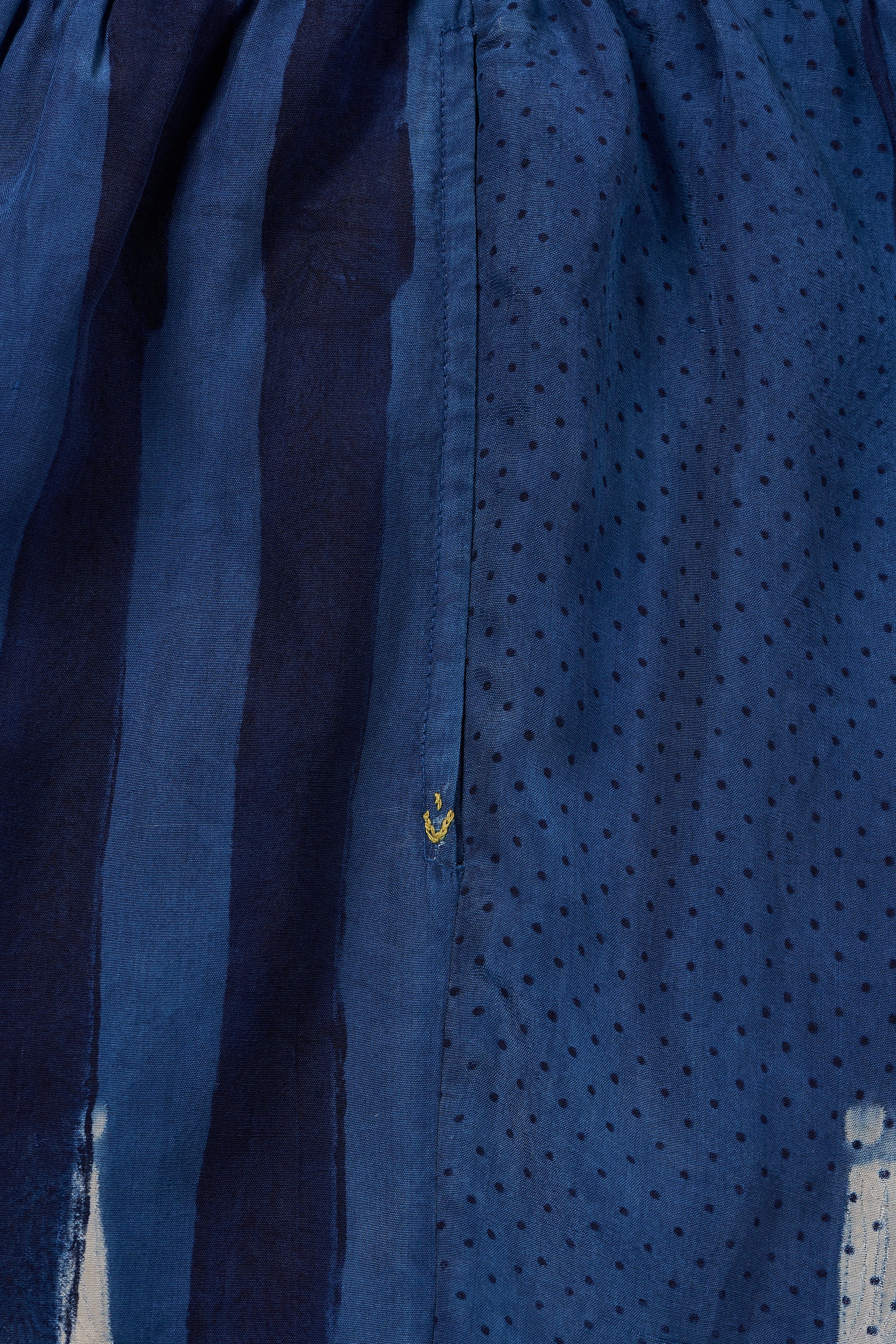 MEDIUM INDIGO SILK SHIBORI UNISEX PANTS