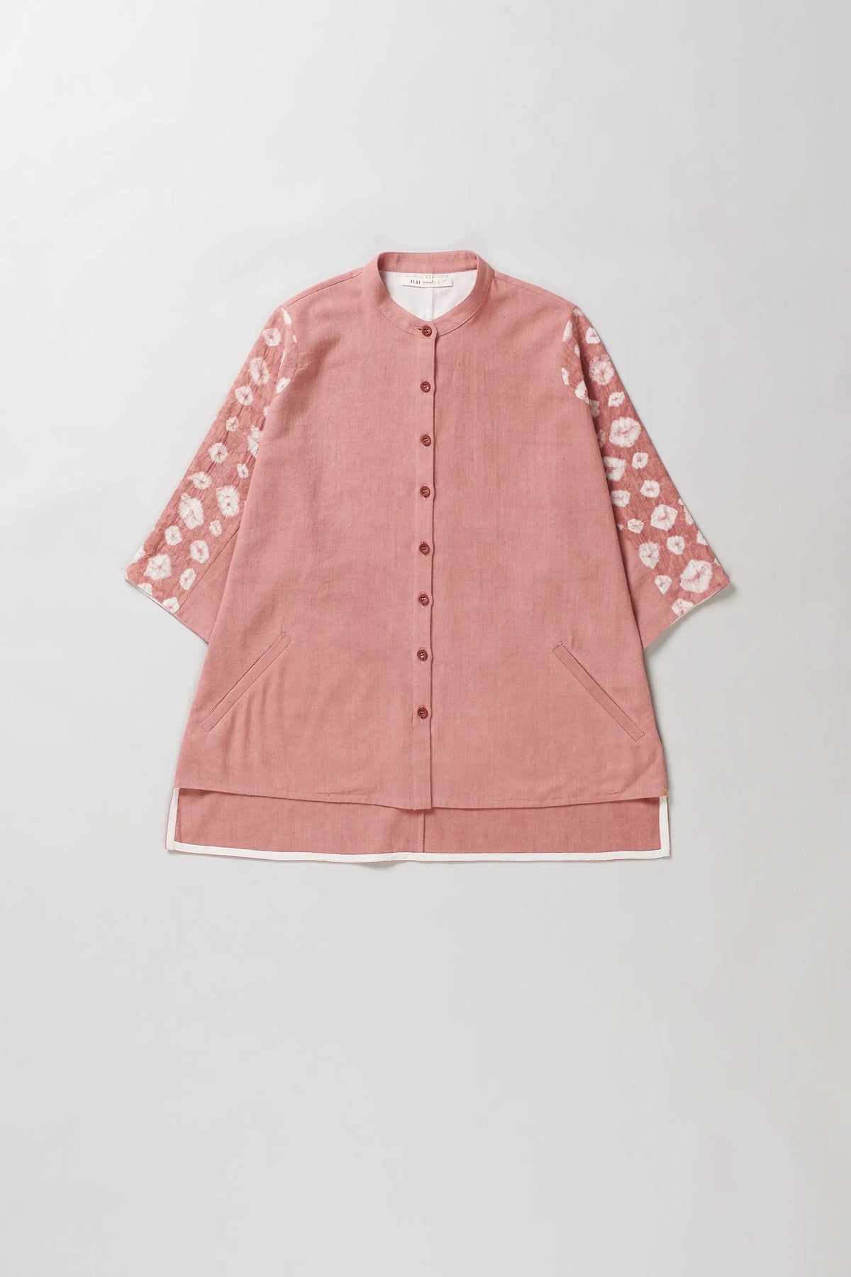 Relaxed Shibori Shirt in Chalk Pink
