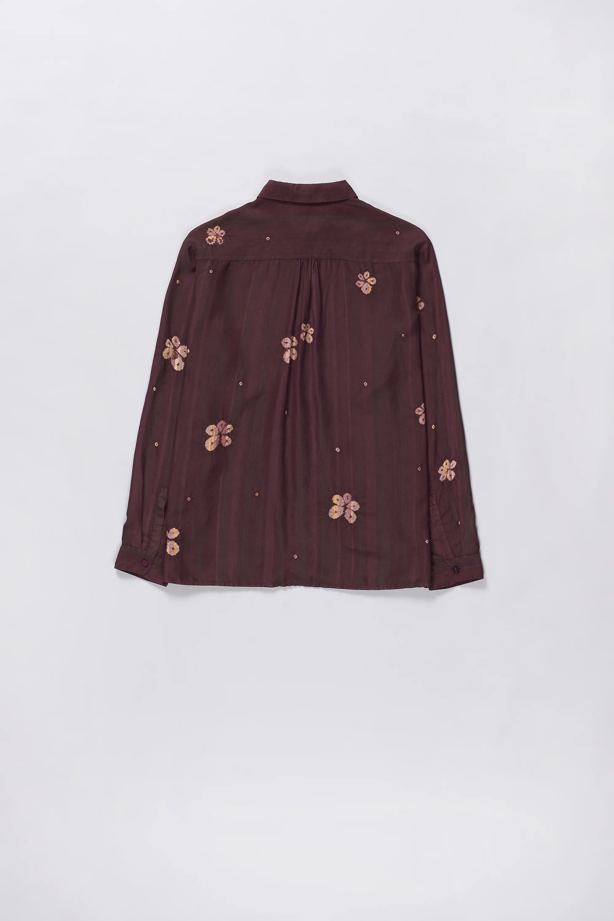 Purple Red Shibori Silk Shirt