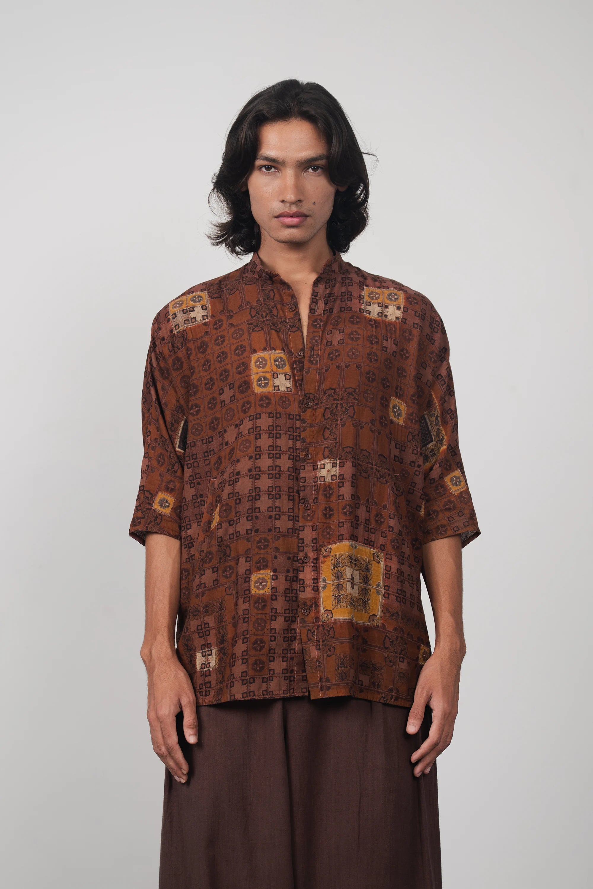 Kimono Sleeve Burnt Umber Shirt