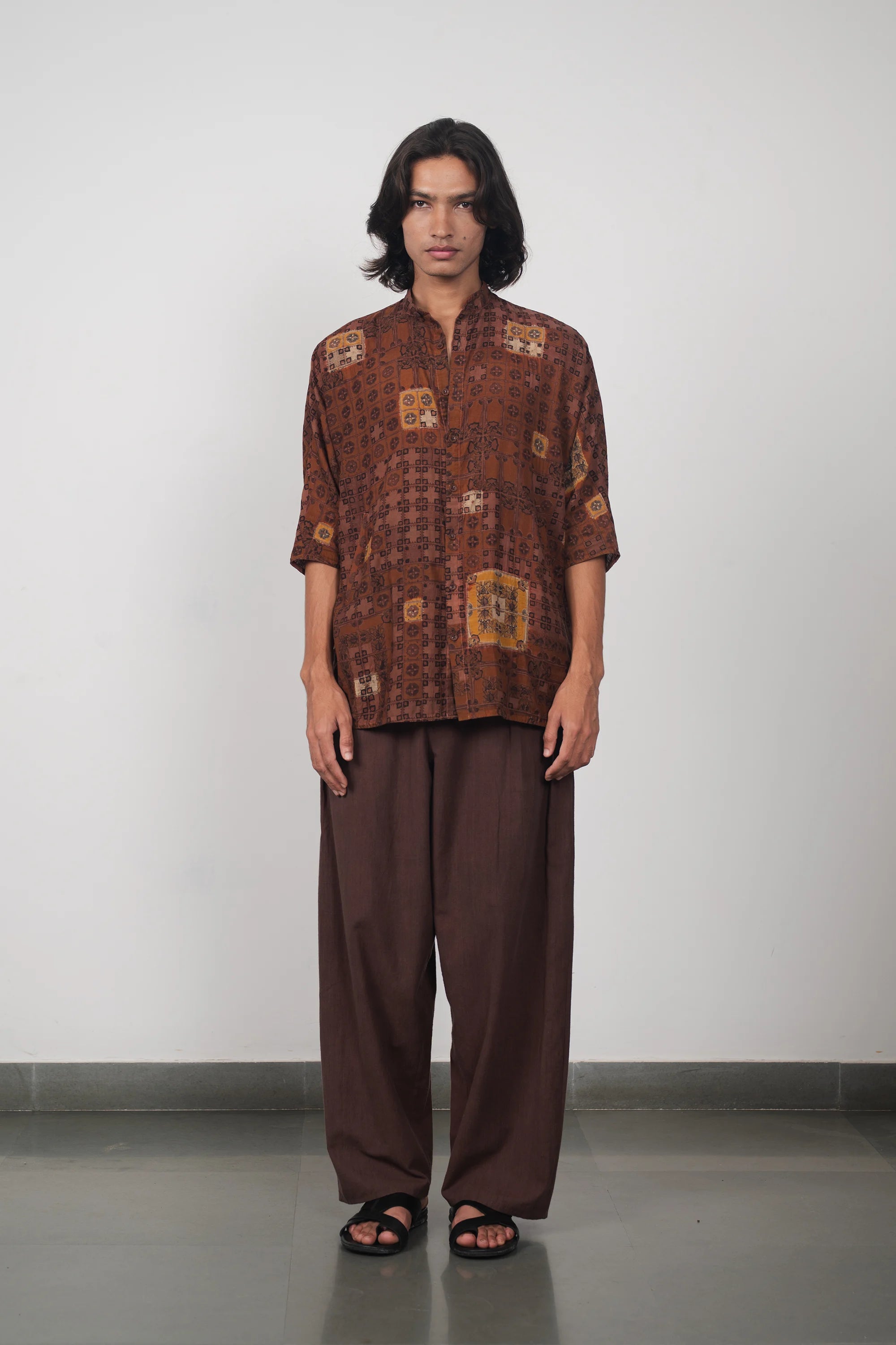 Kimono Sleeve Burnt Umber Shirt