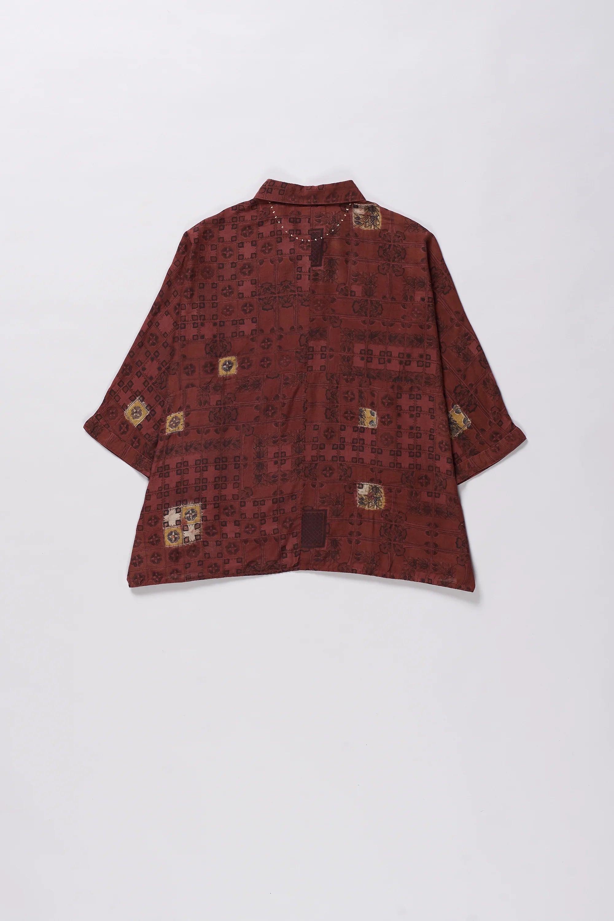 Chettinad Inspired Shirt in Red Colour