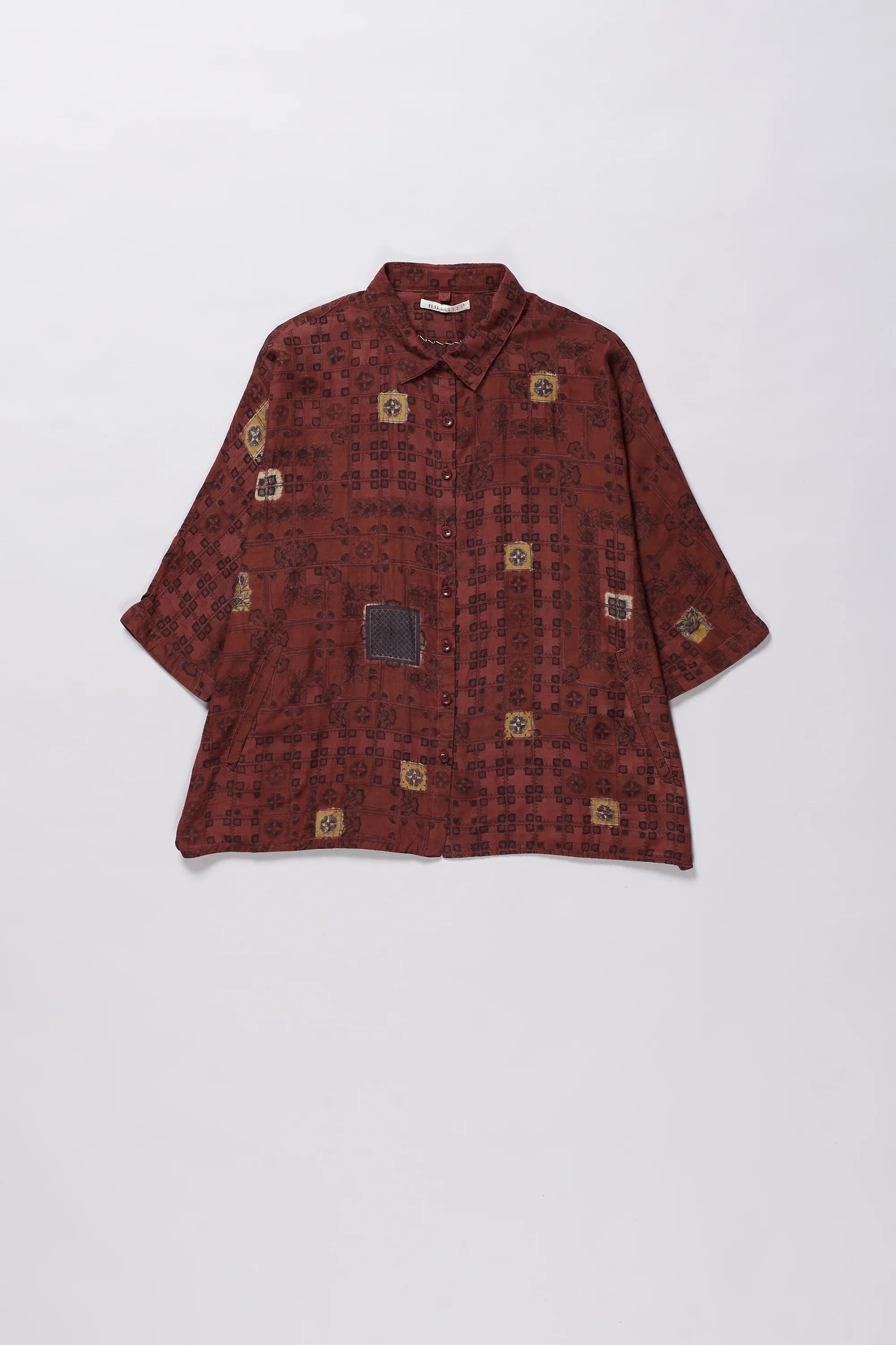 Chettinad Inspired Shirt in Red Colour