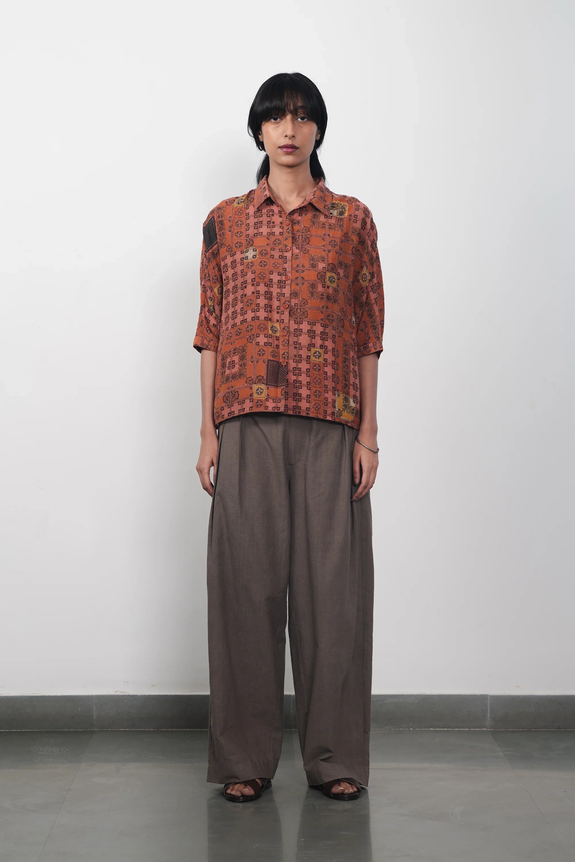 Chettinad Inspired Shirt in French Rose