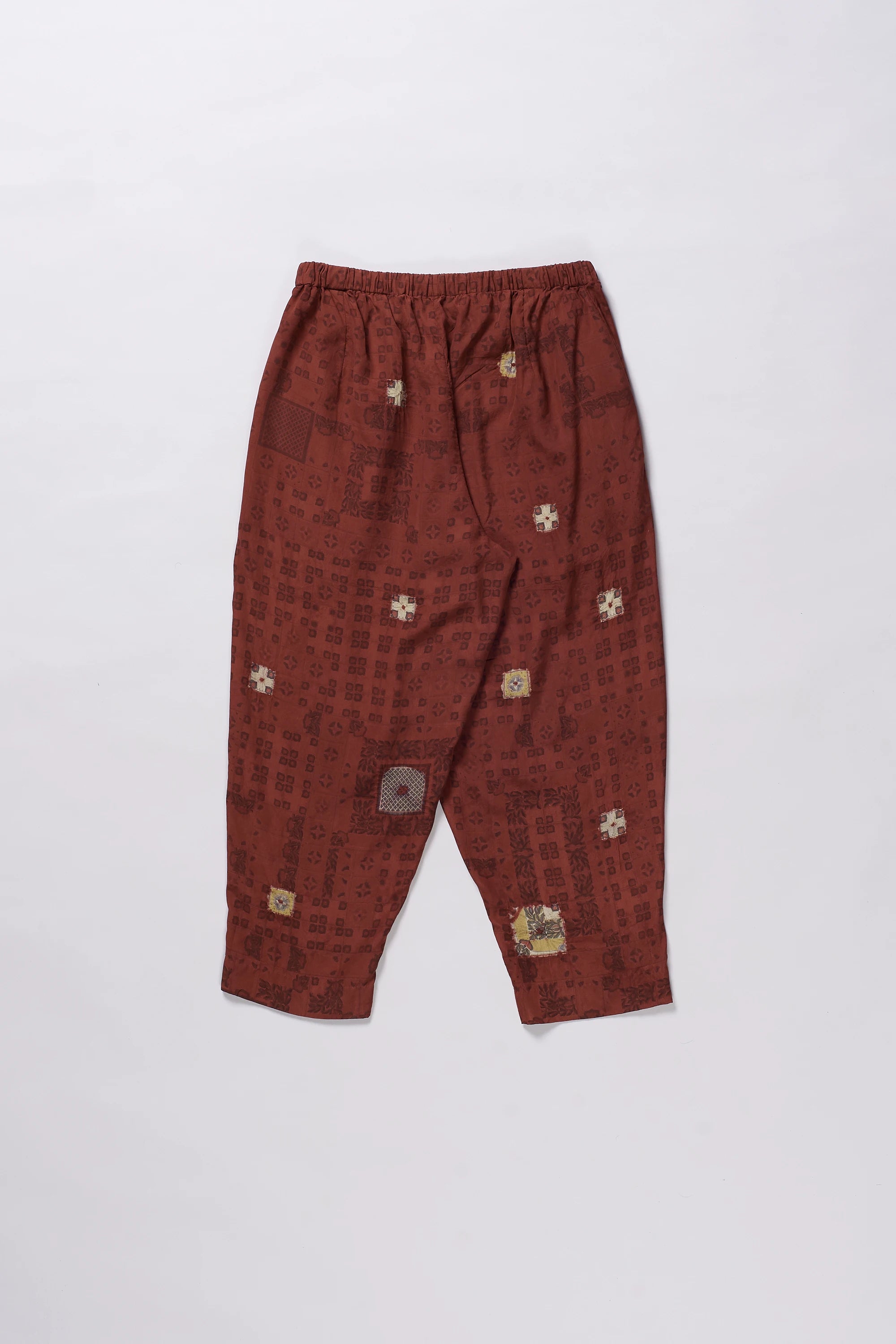 Silk Shibori Pant in Red