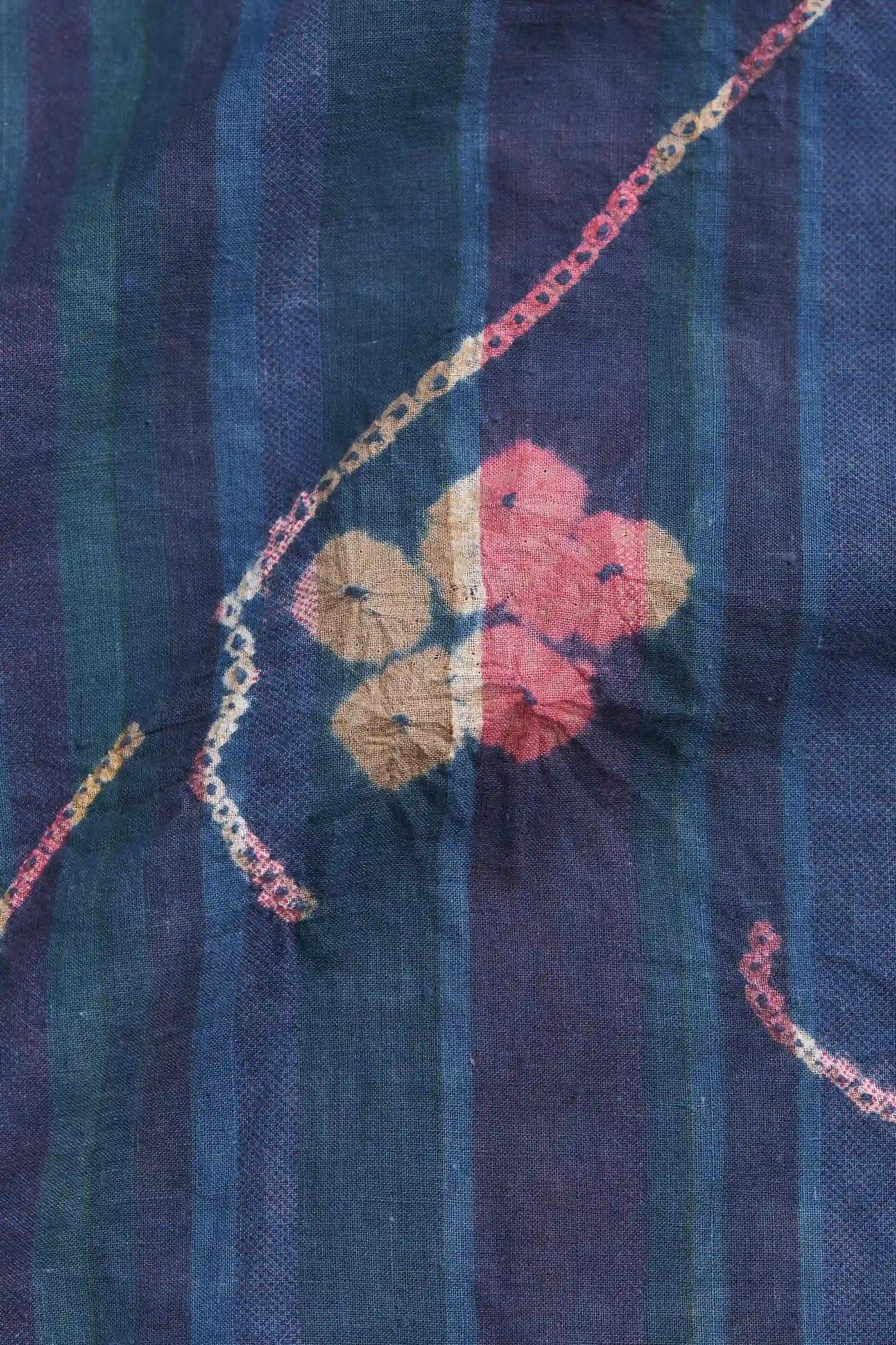 Fabric close-up with hand shibori