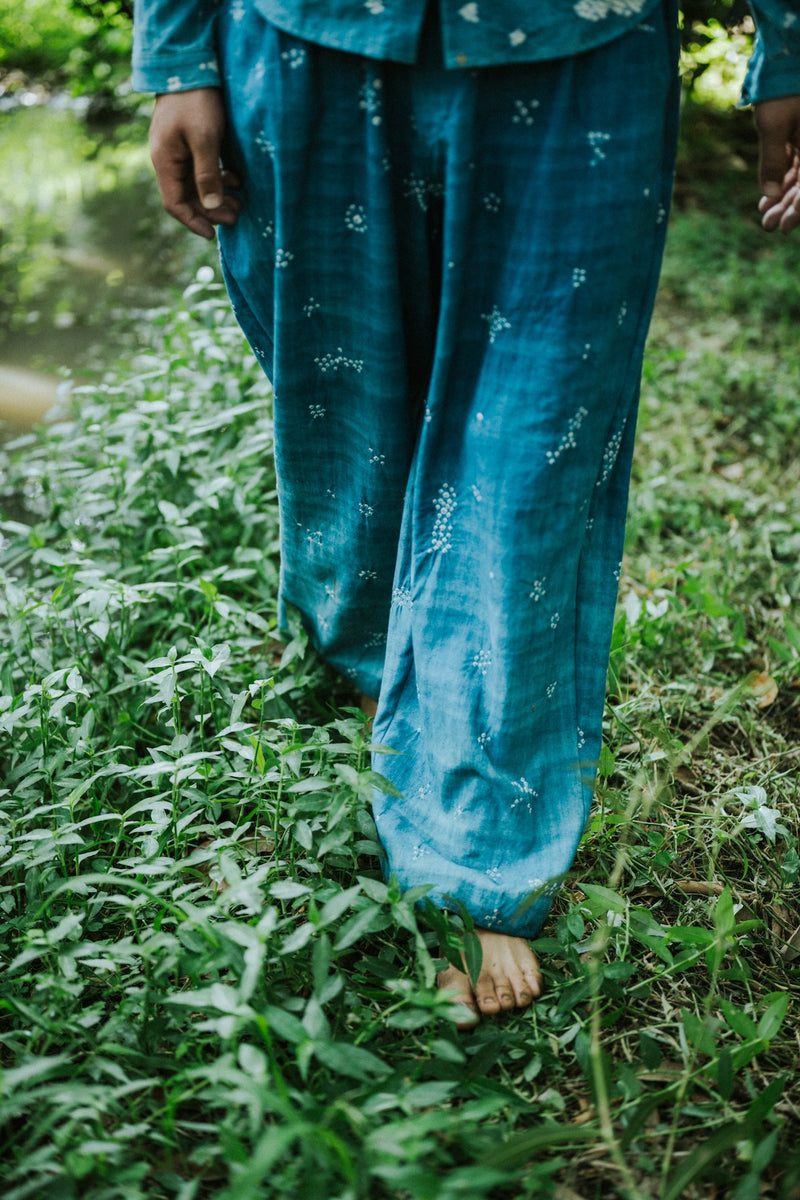 INDIGO BANDHANI DRAWSTRING PANT