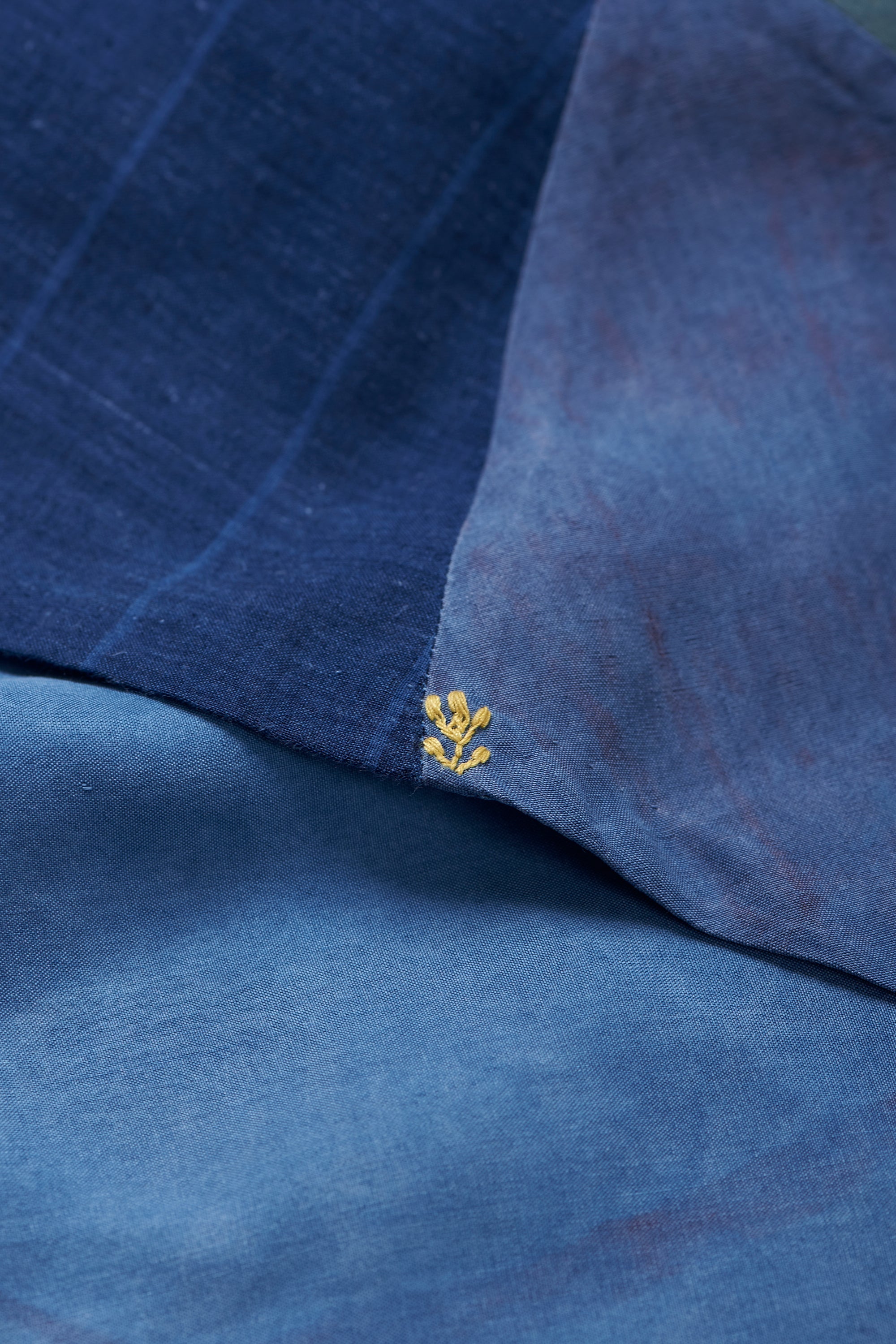 MEDIUM INDIGO COTTON SILK WOMEN DRESS
