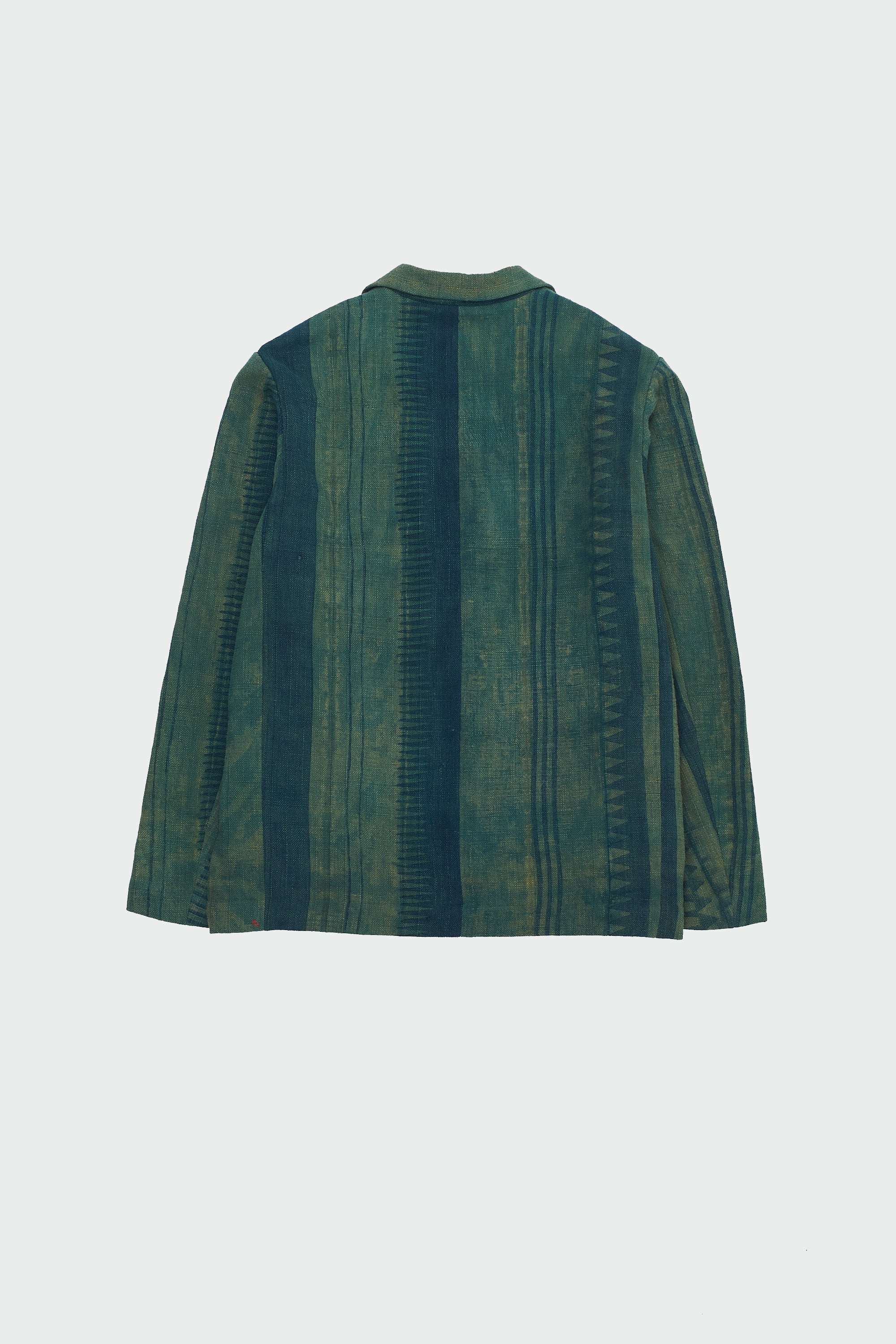 BOTTLE GREEN BLOCK PRINTED OVERSIZED JACKET