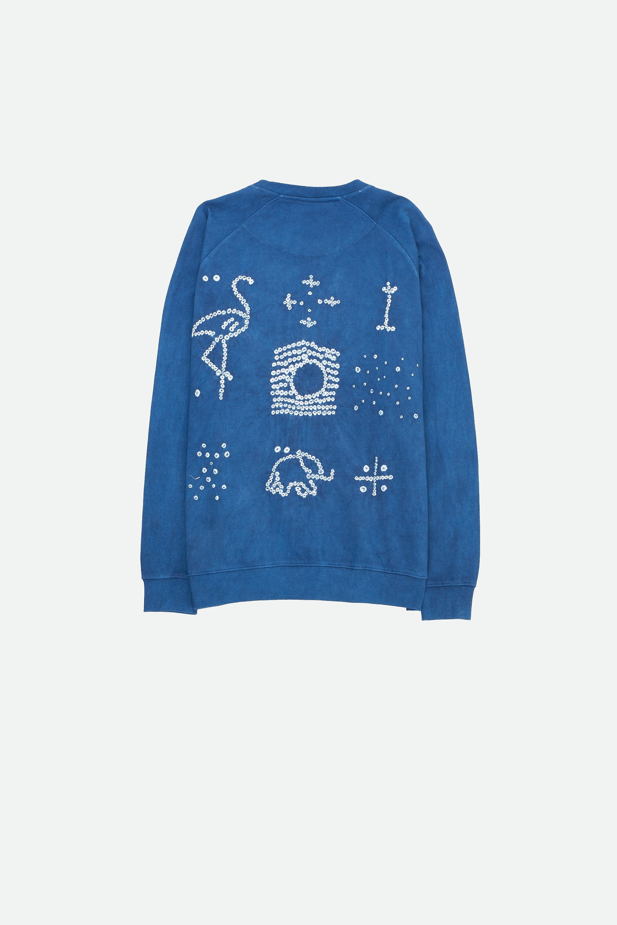 MEDIUM INDIGO ORGANIC COTTON BANDHANI SWEATSHIRT