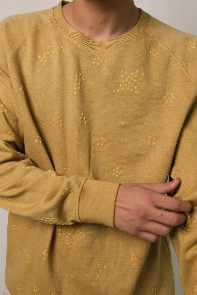 FLAXEN YELLOW BANDHANI COTTON SWEATSHIRT