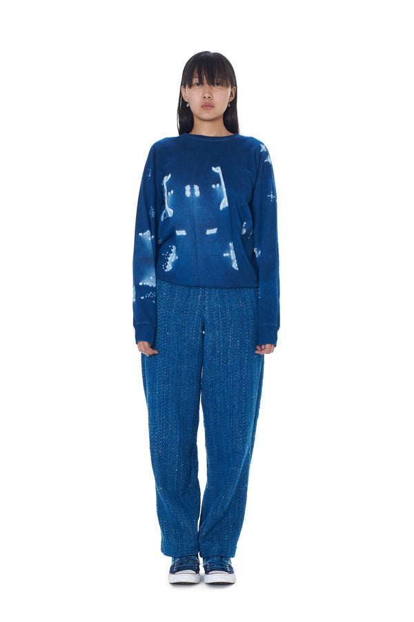 INDIGO SHIBORI ORGANIC COTTON SWEATSHIRT