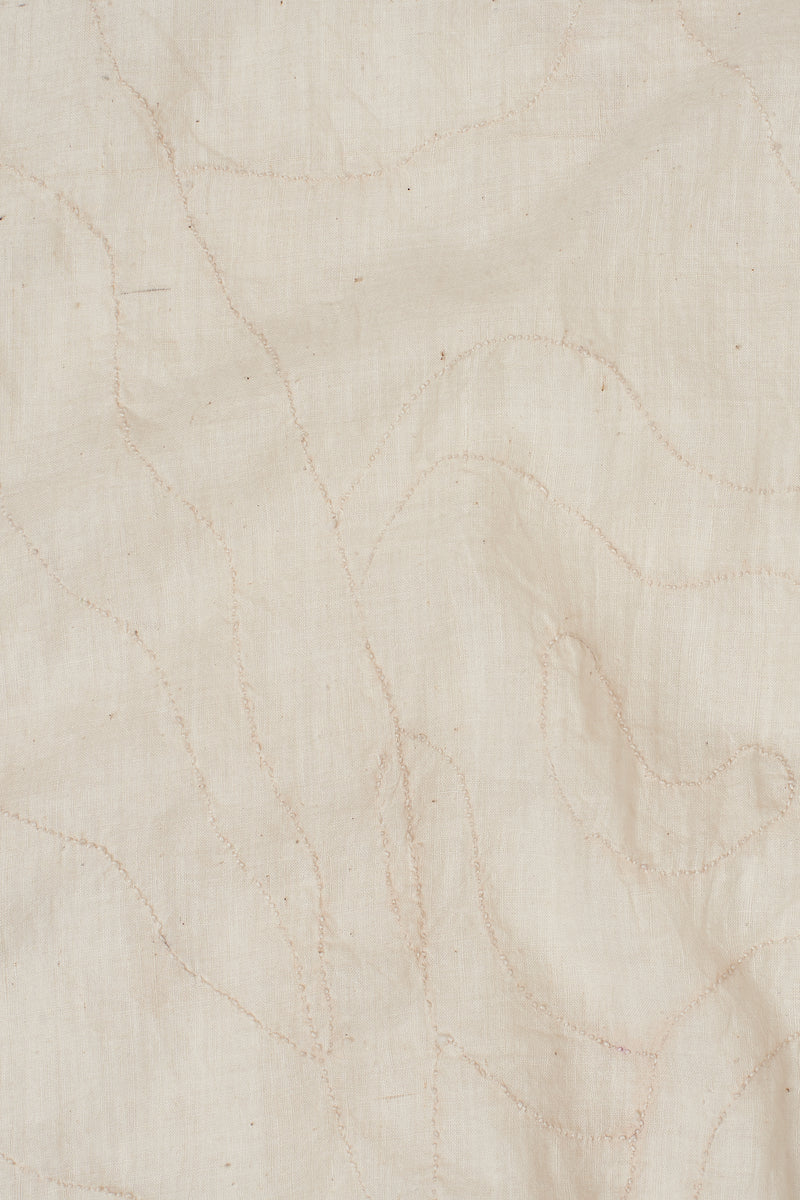 OFF WHITE ORNATE KANTHA DRESS